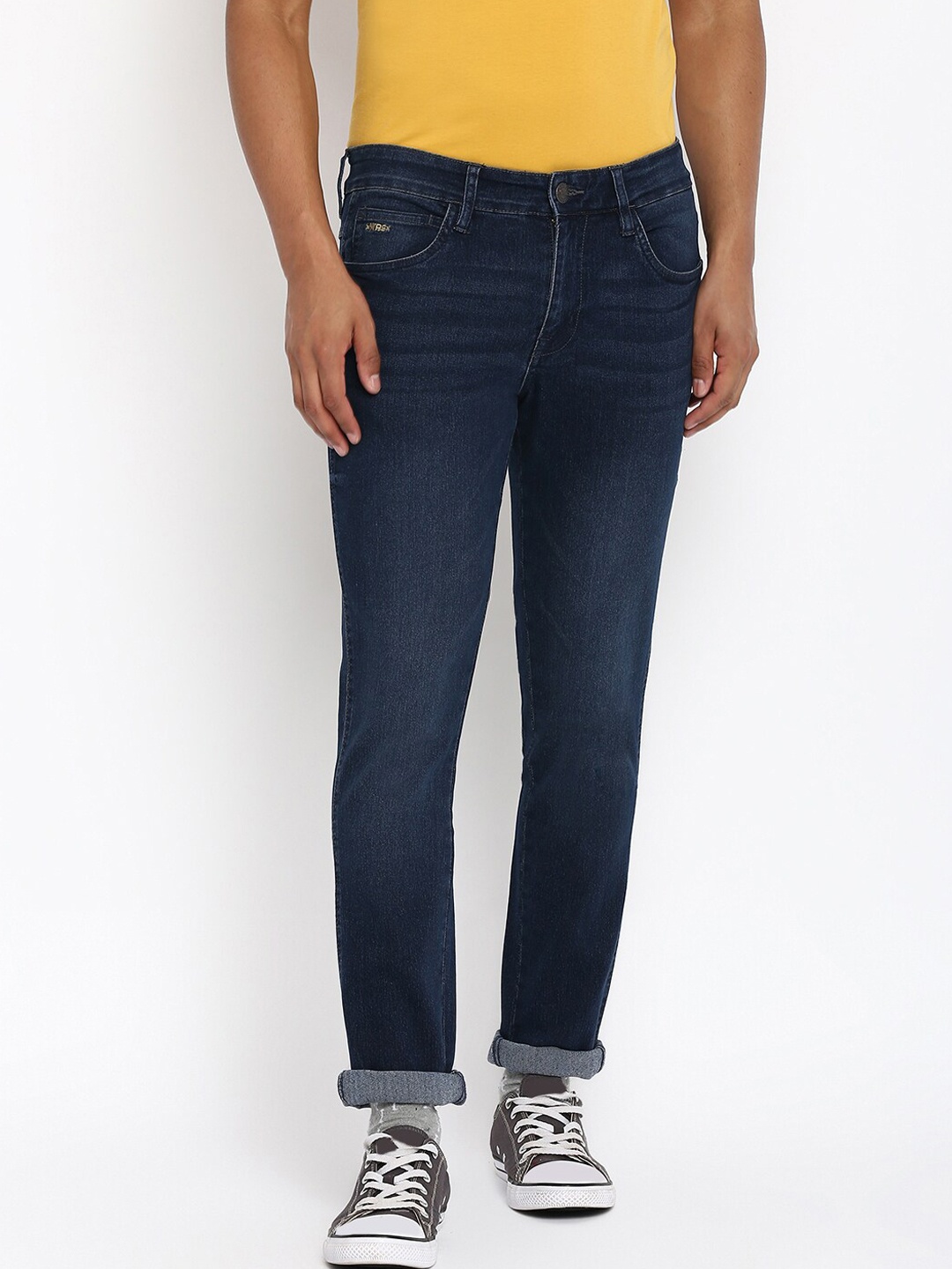

Wrangler Men Blue Vegas Skinny Fit Low-Rise Light Fade Jeans
