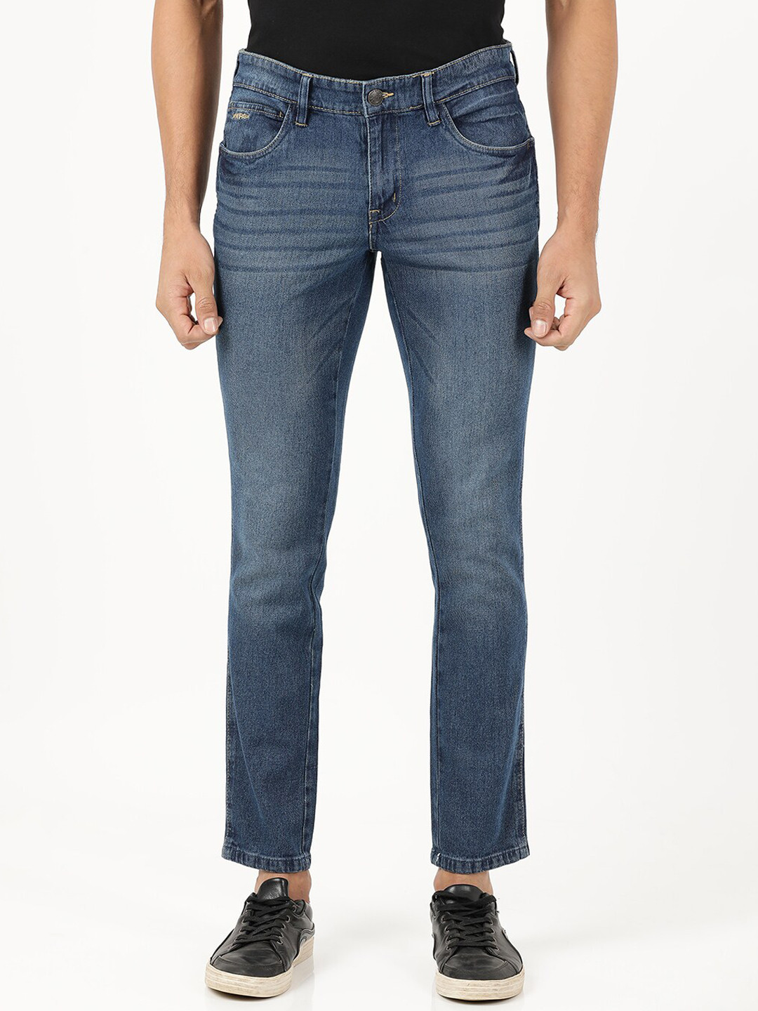 

Wrangler Men Blue Vegas Skinny Fit Low-Rise Heavy Fade Jeans