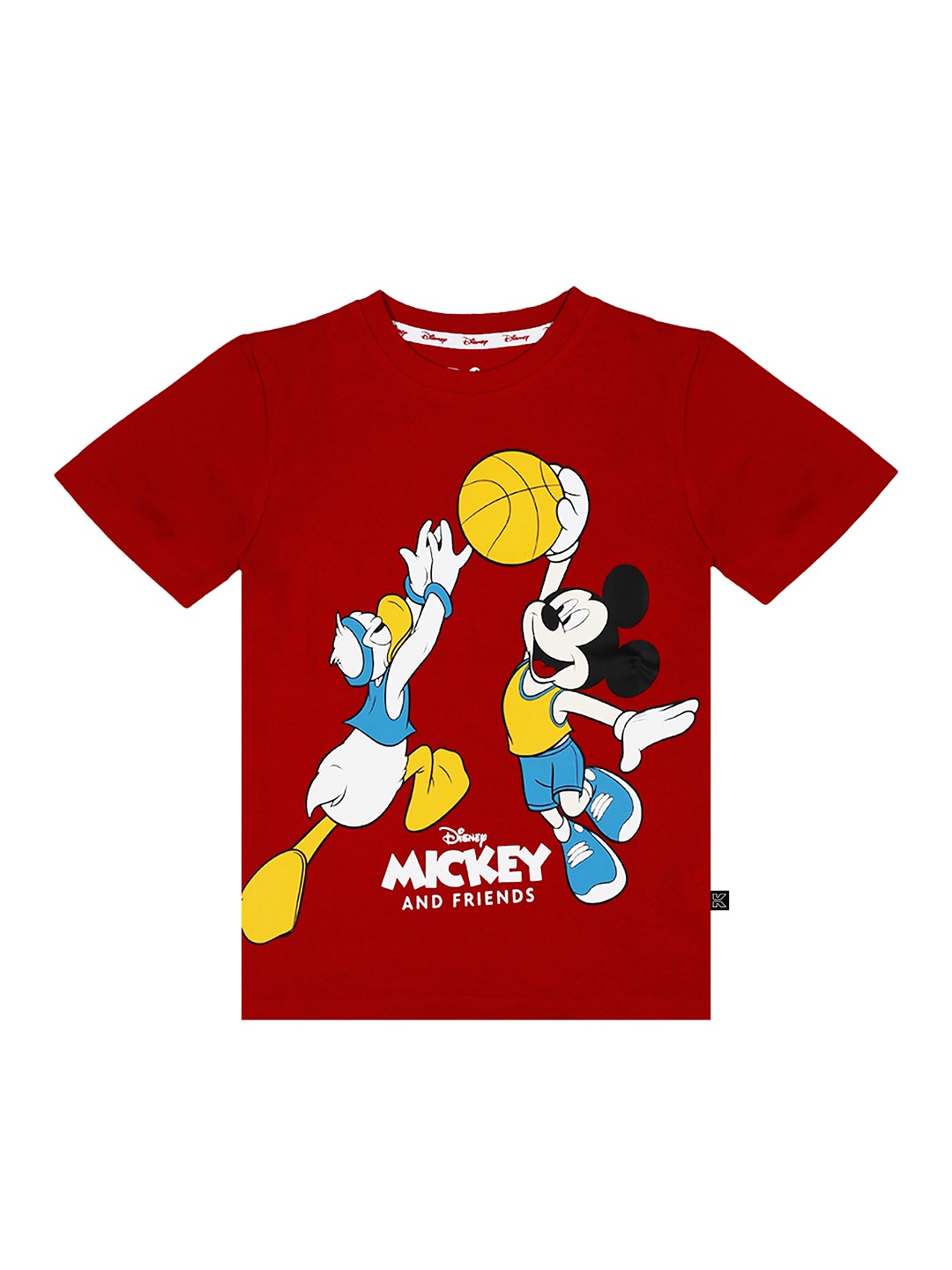 

KINSEY Boys Red Mickey & Donald Duck Printed T-shirt