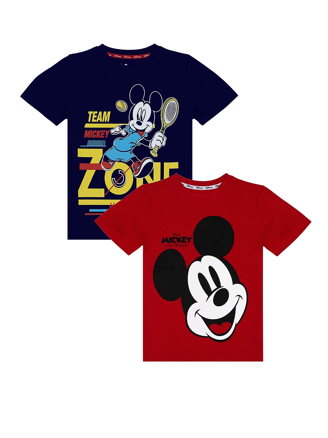 

KINSEY Boys Red 2 Mickey Mouse Printed Applique T-shirt