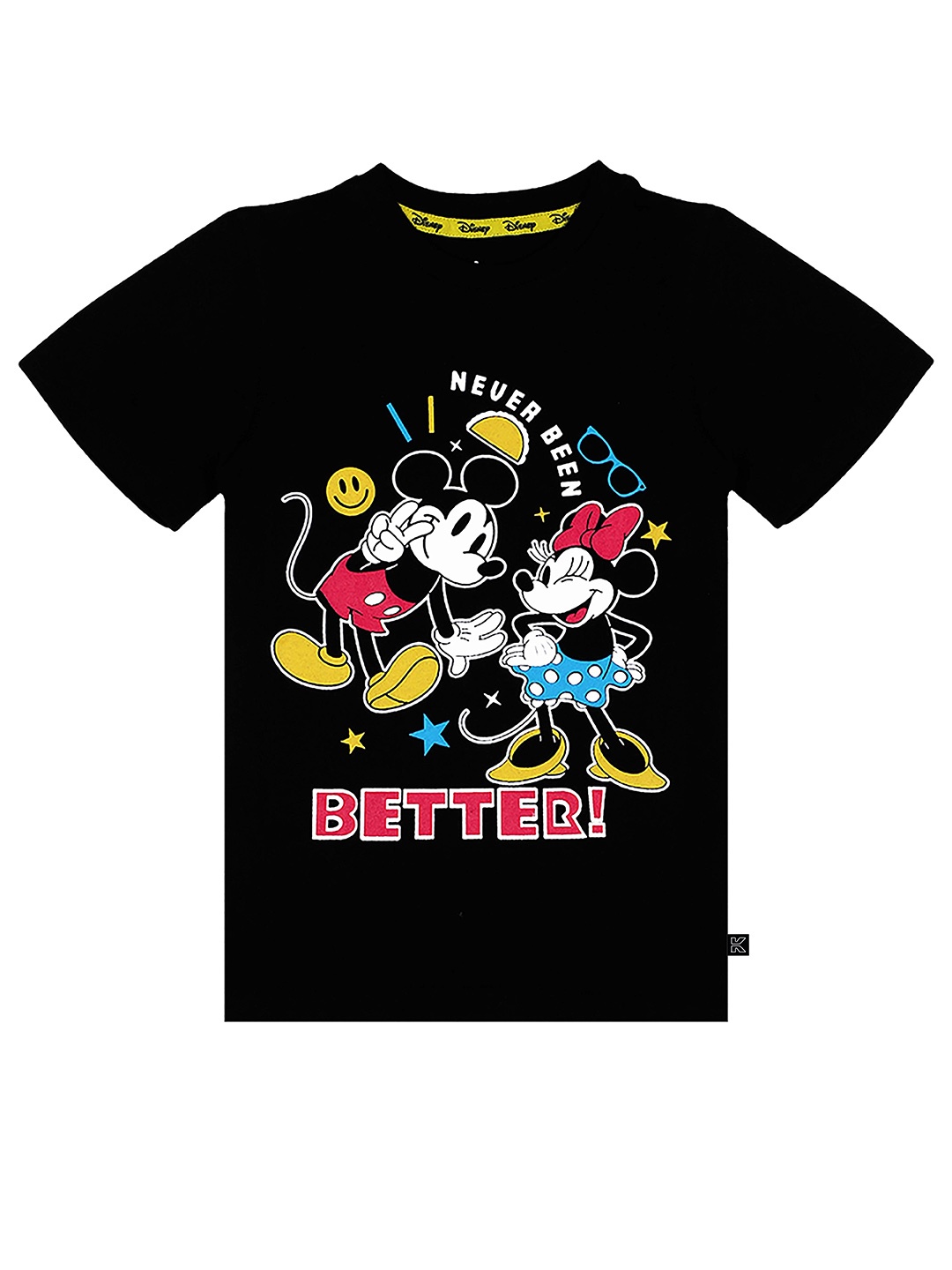 

KINSEY Boys Black Mickey Mouse Printed T-shirt