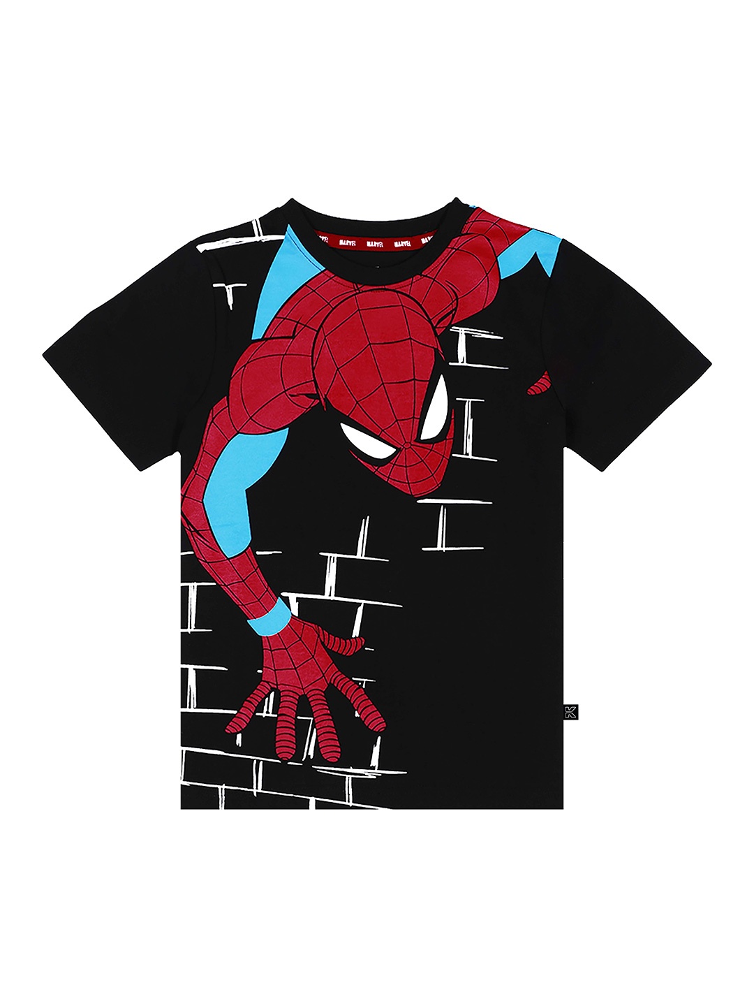 

KINSEY Boys Black Spider-Man Printed Applique T-shirt