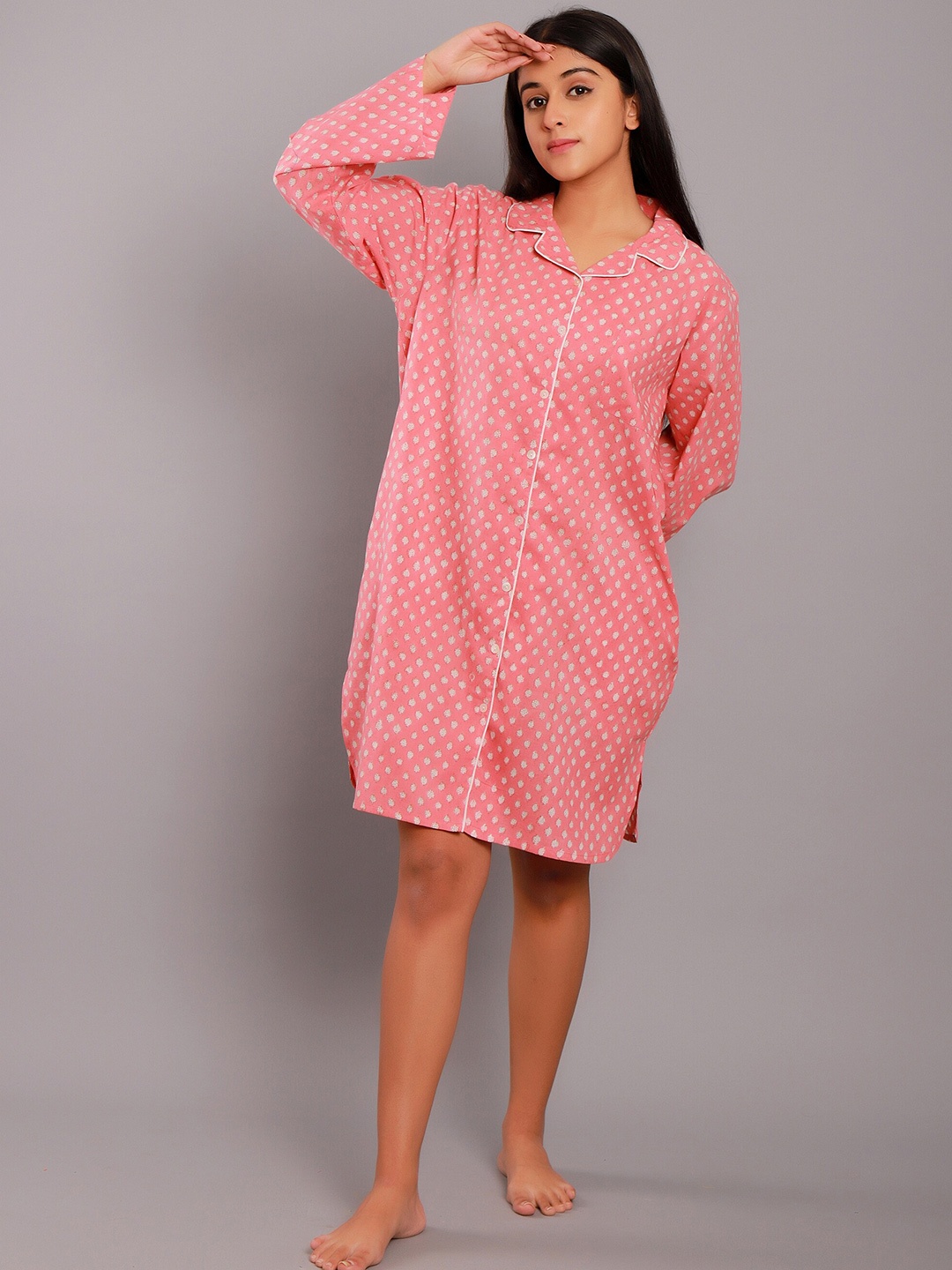 

GAURANCHE Women Pink Nightdress