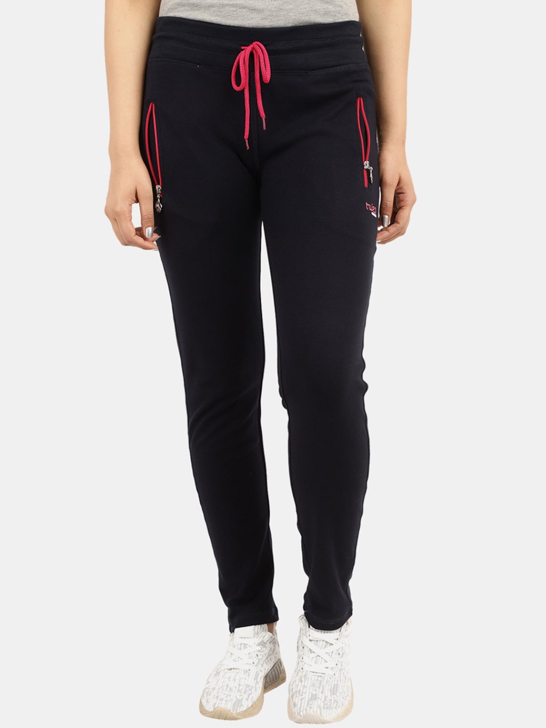 

V-Mart Women Navy Blue Solid Cotton Track Pants