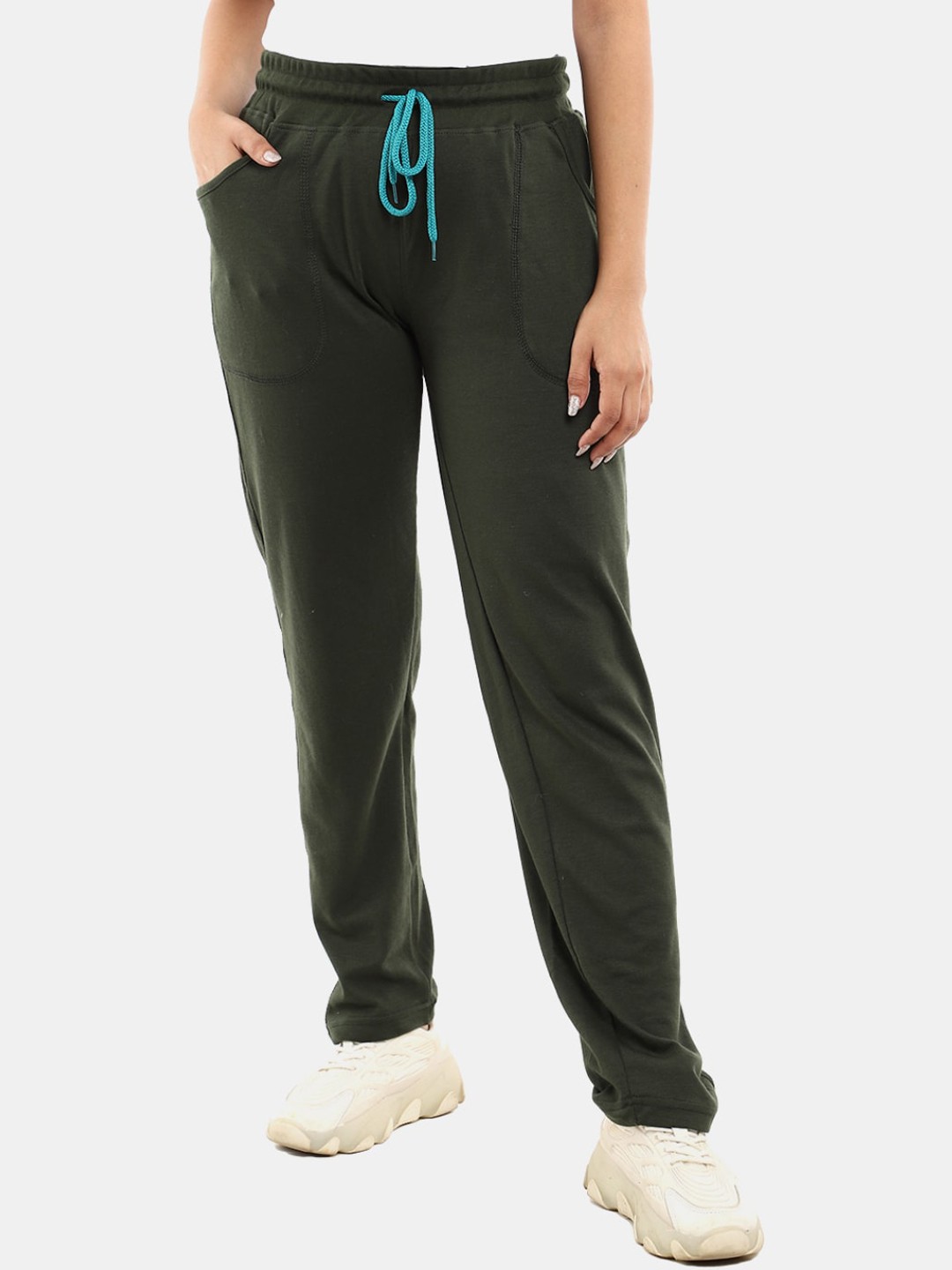 

V-Mart Women Olive-Green Solid Track Pant