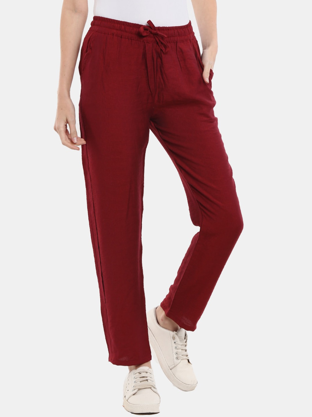 

V-Mart Women Maroon Solid Track Pants