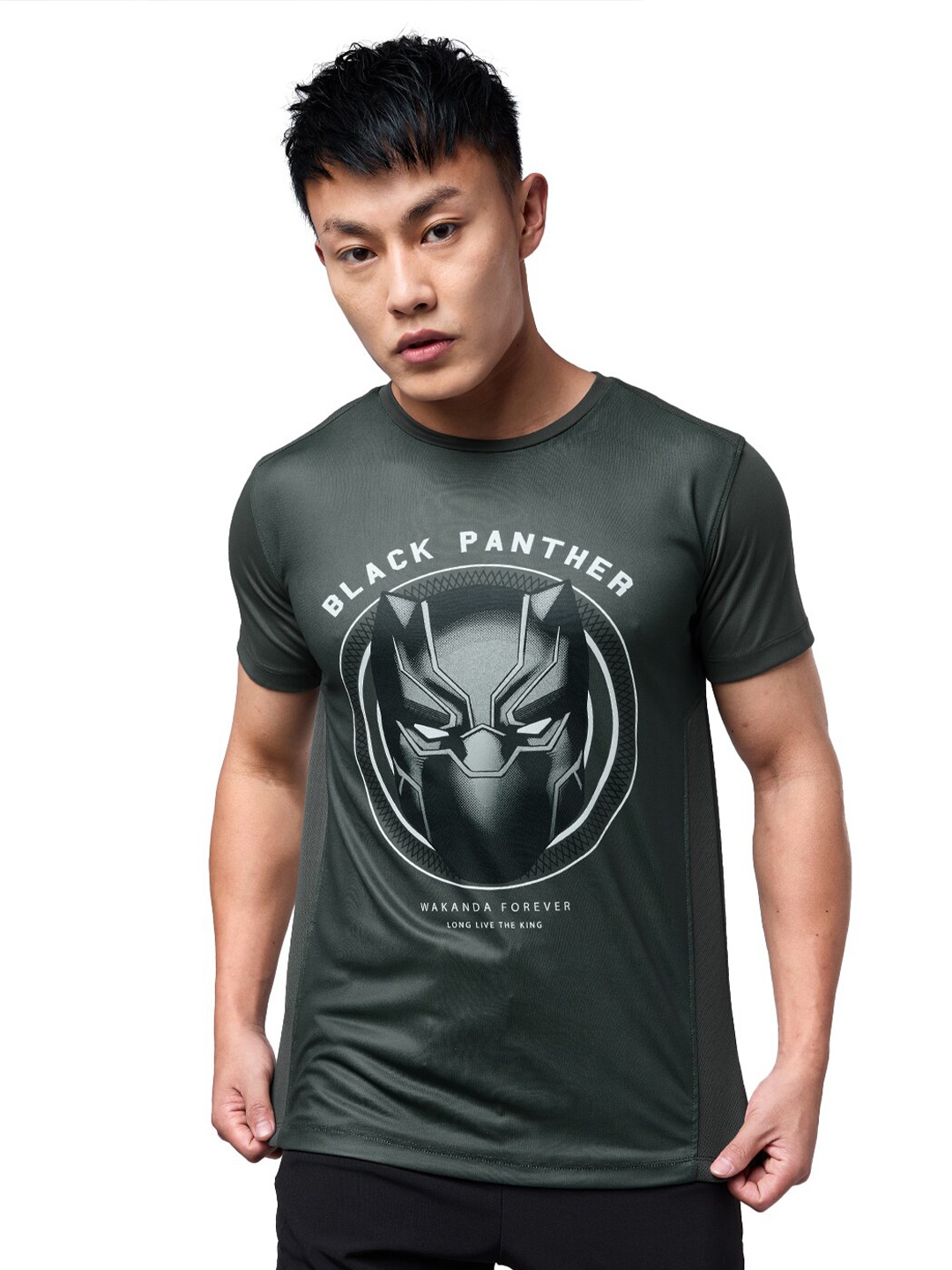 

The Souled Store Men Grey Printed Raw Edge T-shirt
