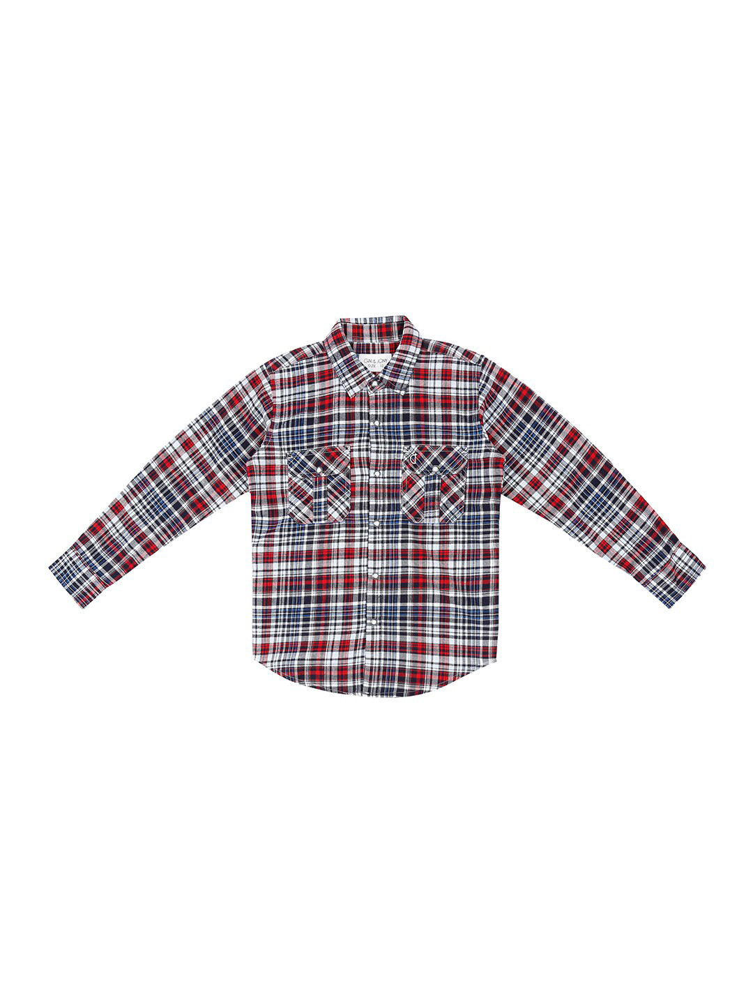 

Gini and Jony Boys Red Tartan Checks Checked Casual Shirt