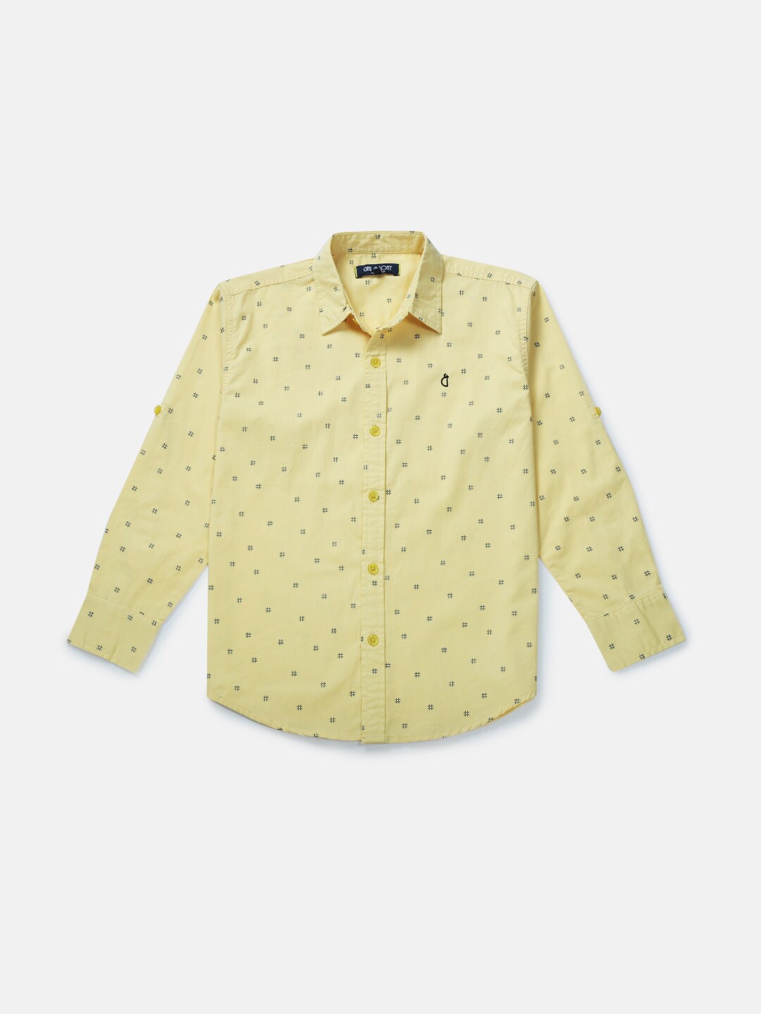 

Gini and Jony Boys Yellow Printed Casual Shirt