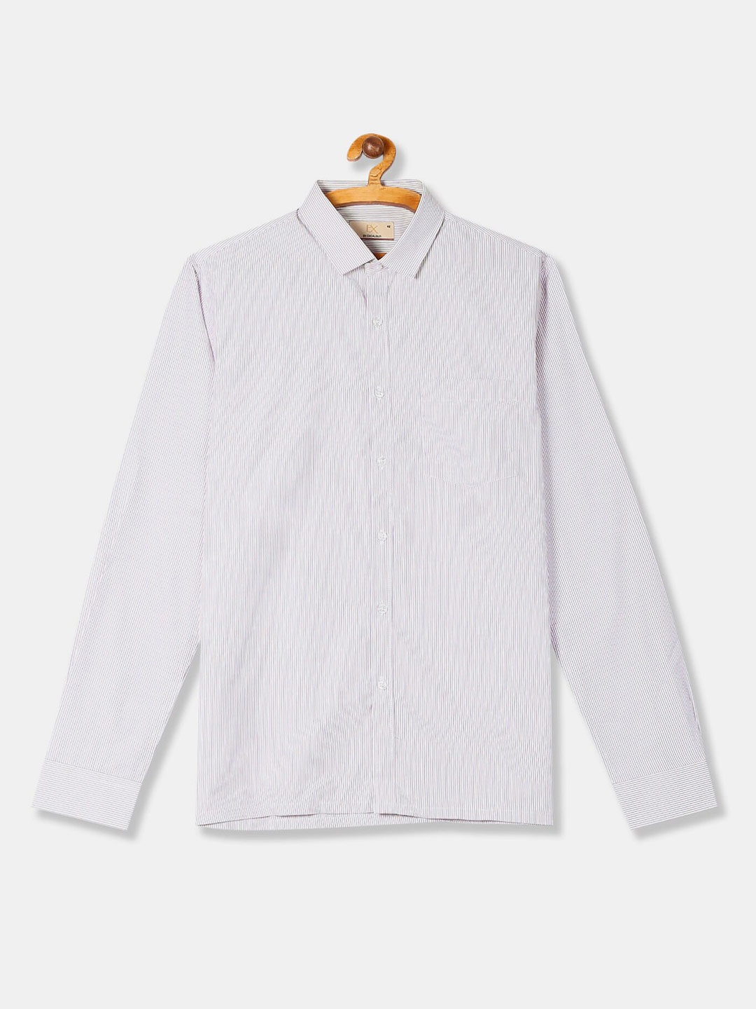 

Excalibur Men White Striped Casual Shirt