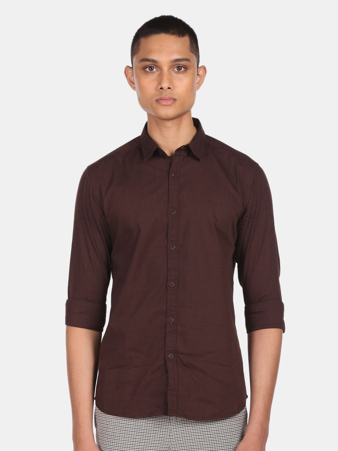 

Flying Machine Men Brown Printed Regular Fit Cotton Casual Shirt