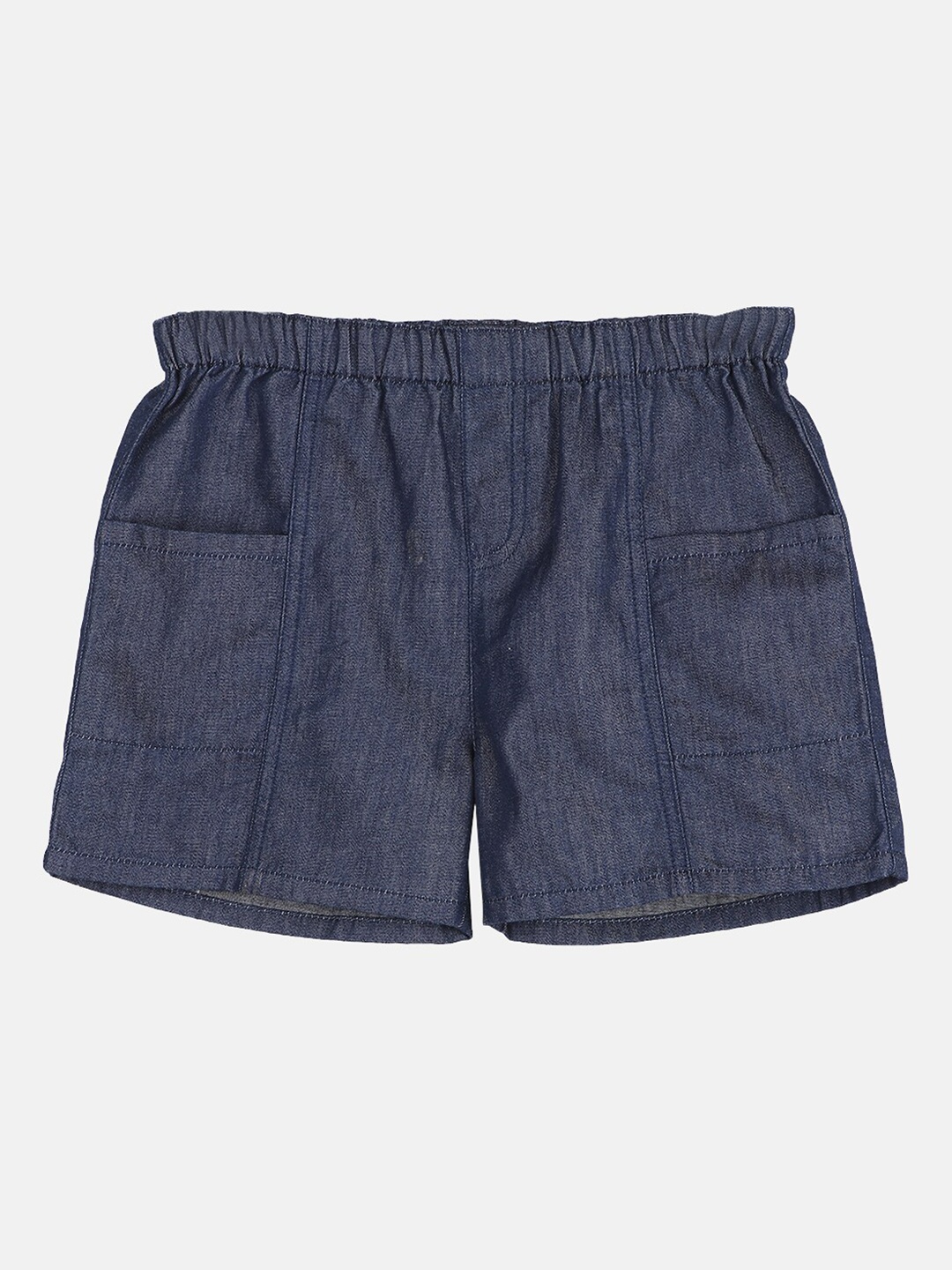 

Beebay Girls Blue Solid Cotton Shorts