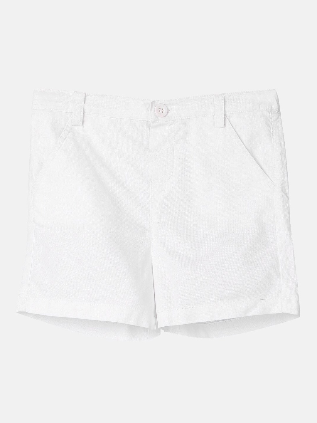 

Beebay Girls White Solid Cotton Chino Shorts