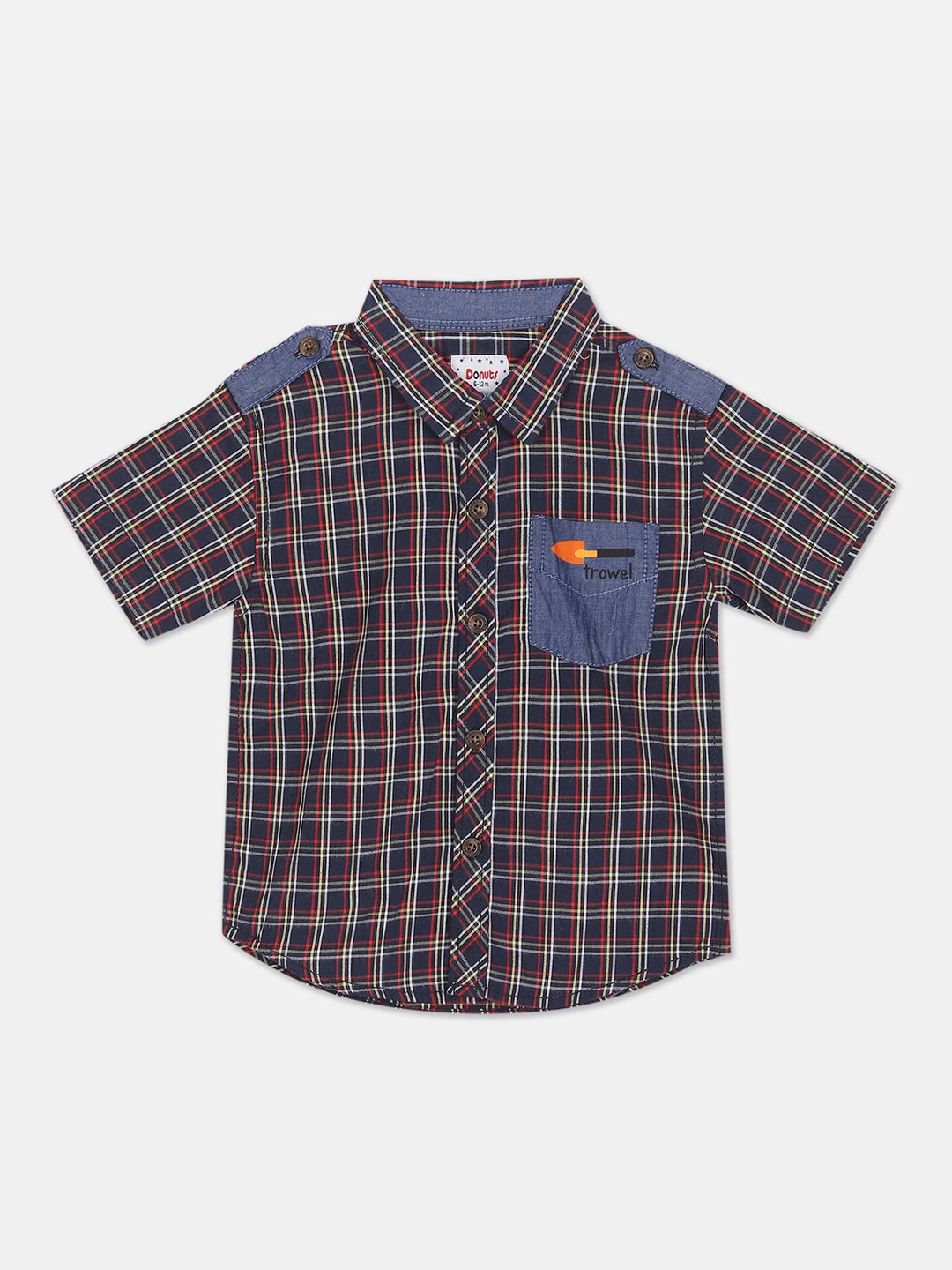 

Donuts Boys Blue Tartan Checked 100% Cotton Casual Shirt
