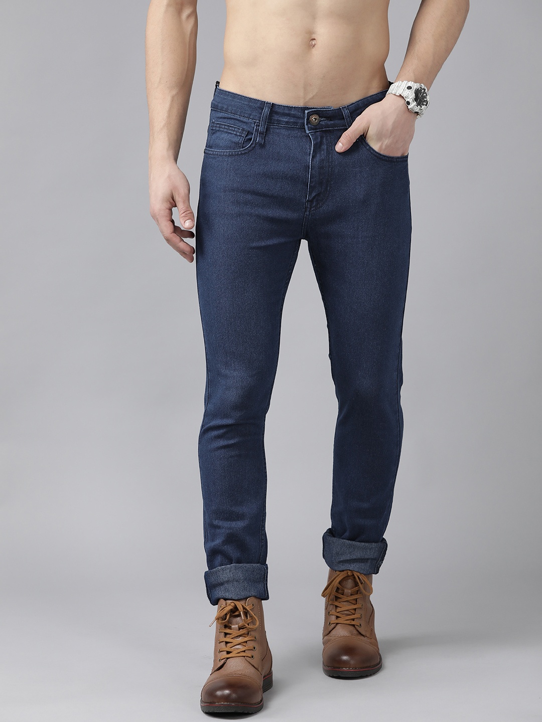 

Roadster Men Navy Blue Skinny Fit Stretchable Jeans