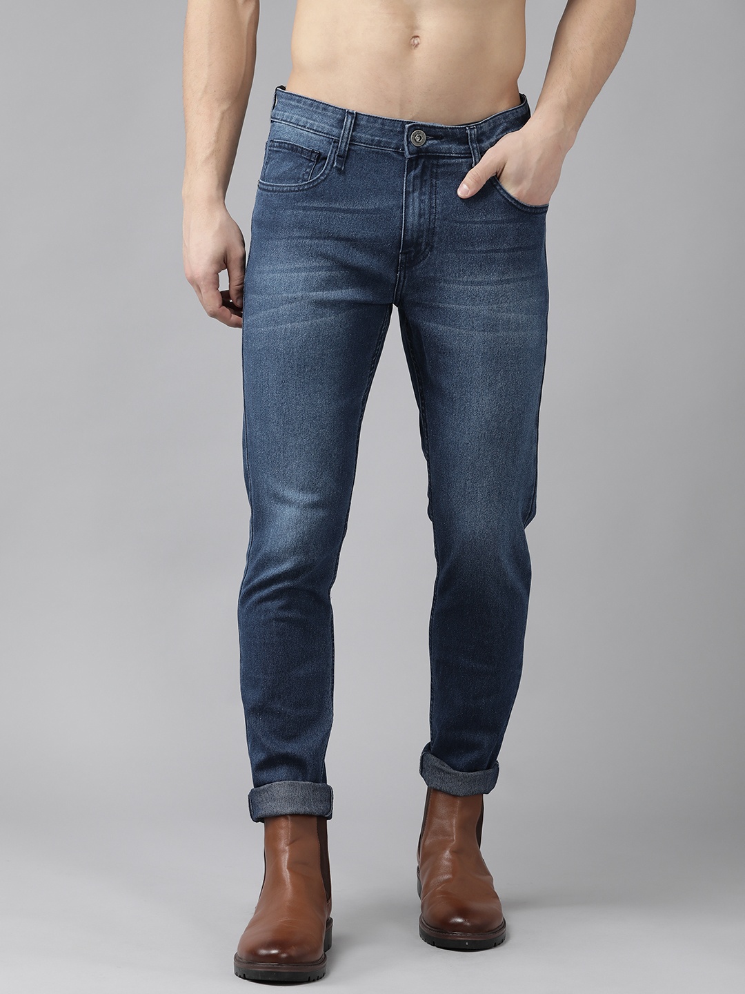 

Roadster Men Navy Blue Slim Tapered Fit Stretchable Jeans