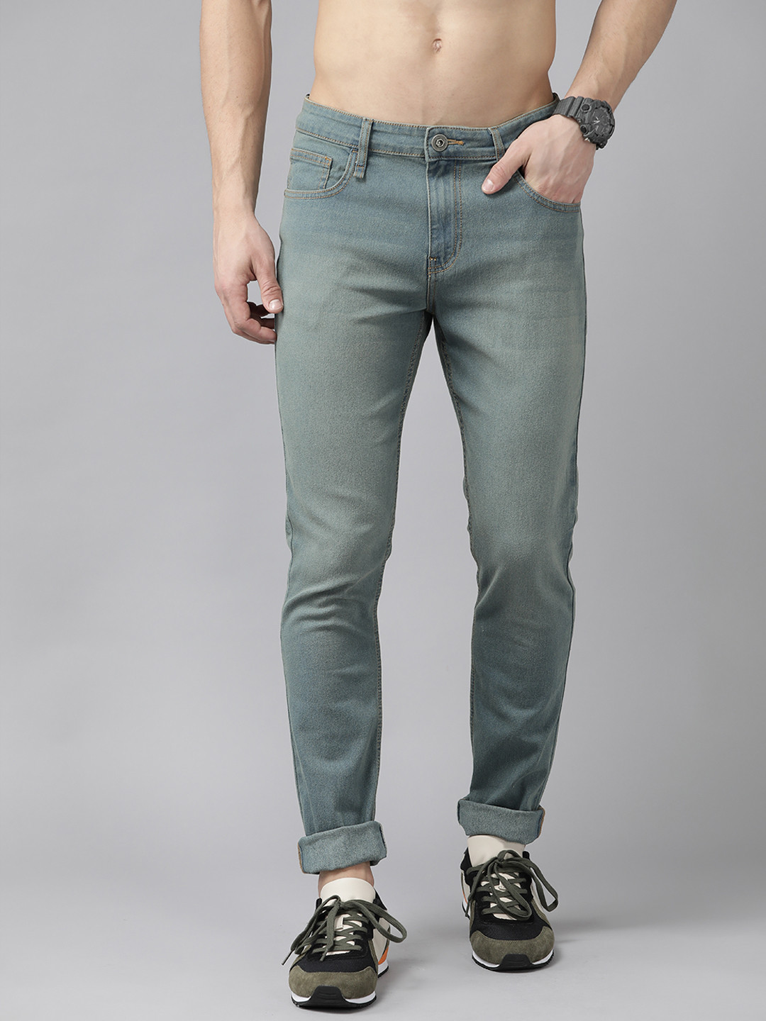 

Roadster Men Blue Slim Tapered Fit Heavy Fade Stretchable Jeans