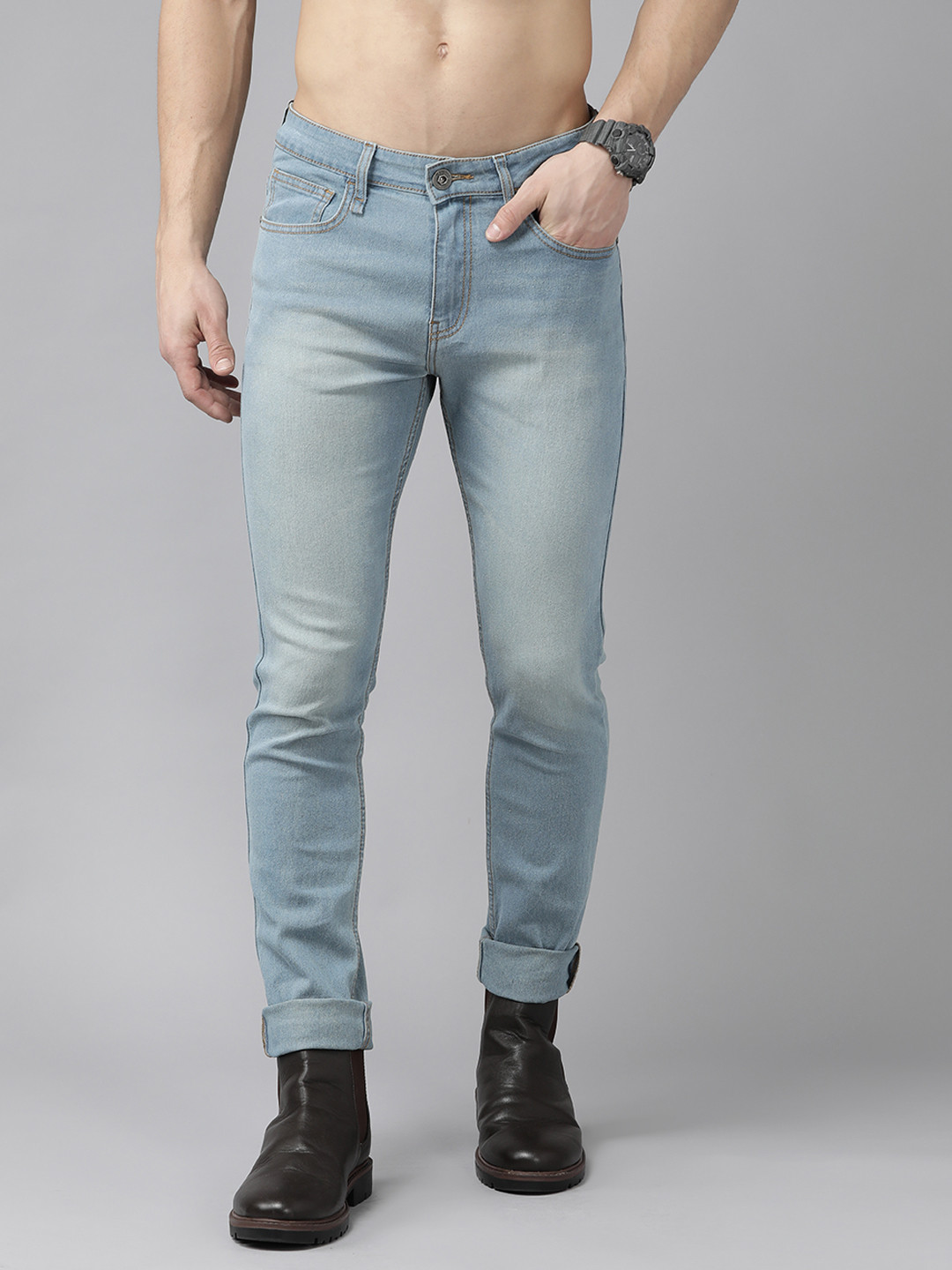 

Roadster Men Blue Skinny Fit Heavy Fade Stretchable Jeans