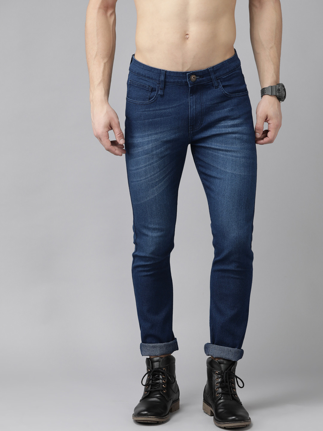 

Roadster Men Navy Blue Skinny Fit Light Fade Stretchable Jeans