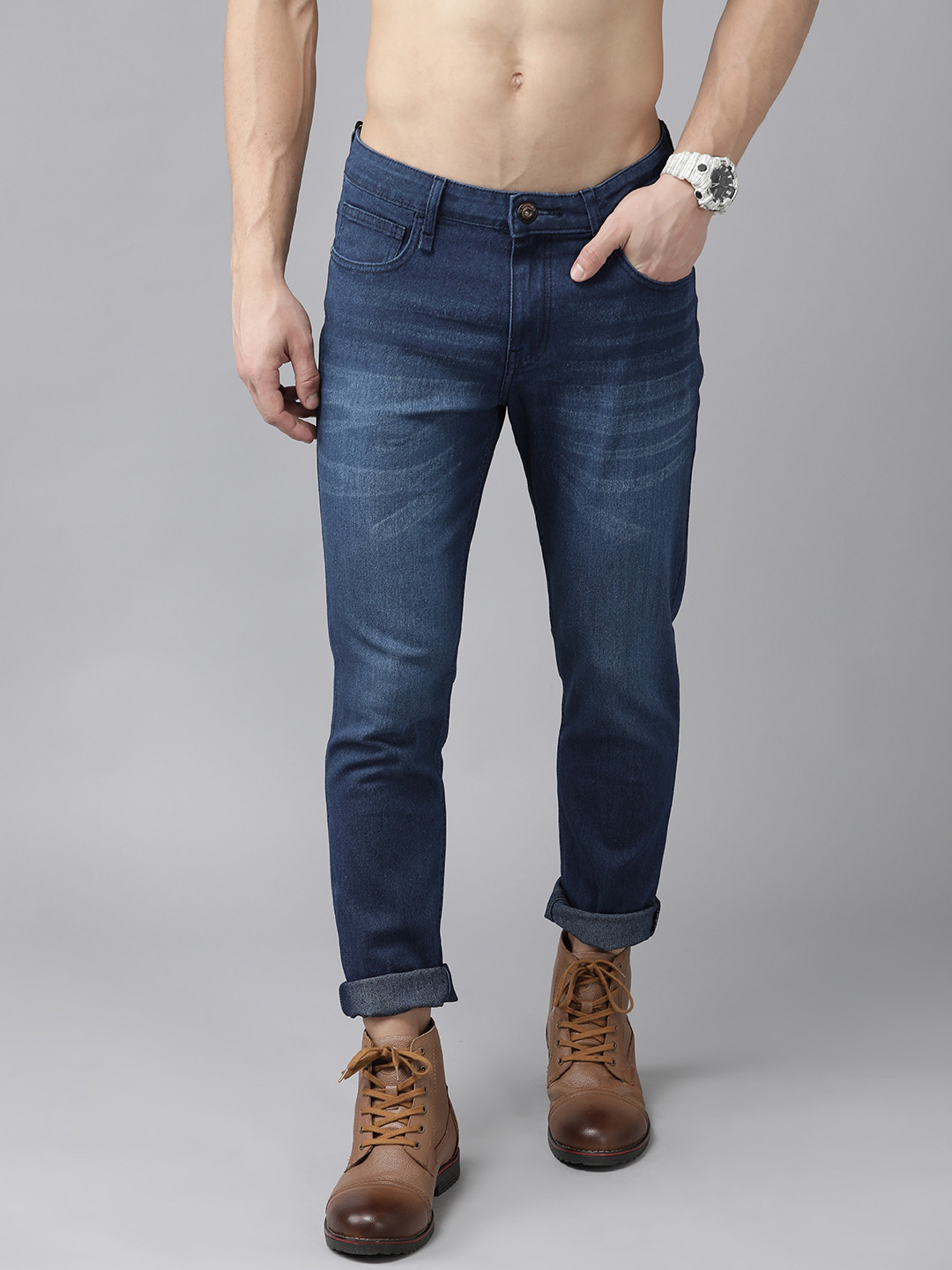 

Roadster Men Blue Slim Tapered Fit Light Fade Stretchable Jeans