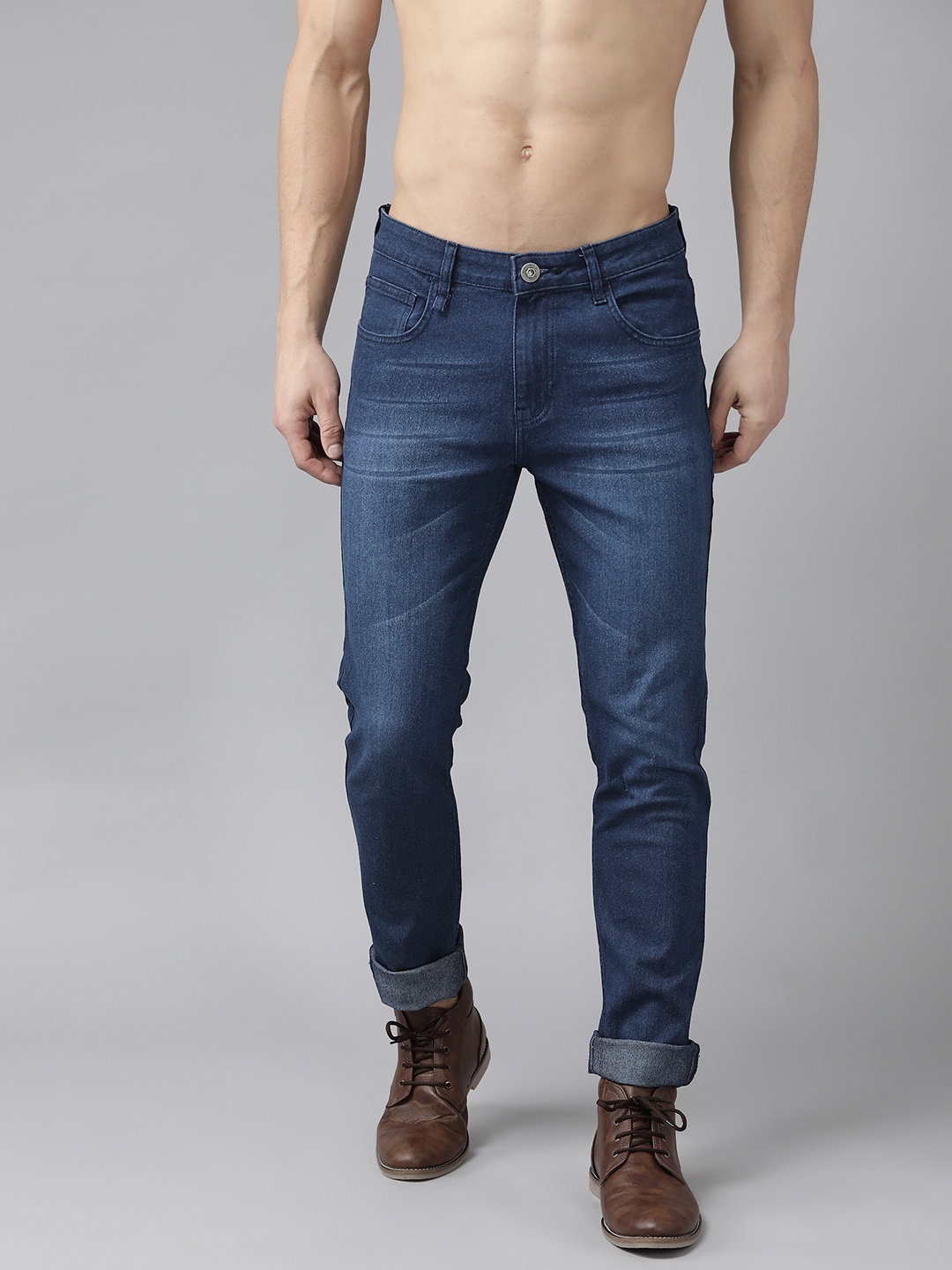 

Roadster Men Navy Blue Slim Tapered Fit Light Fade Stretchable Jeans