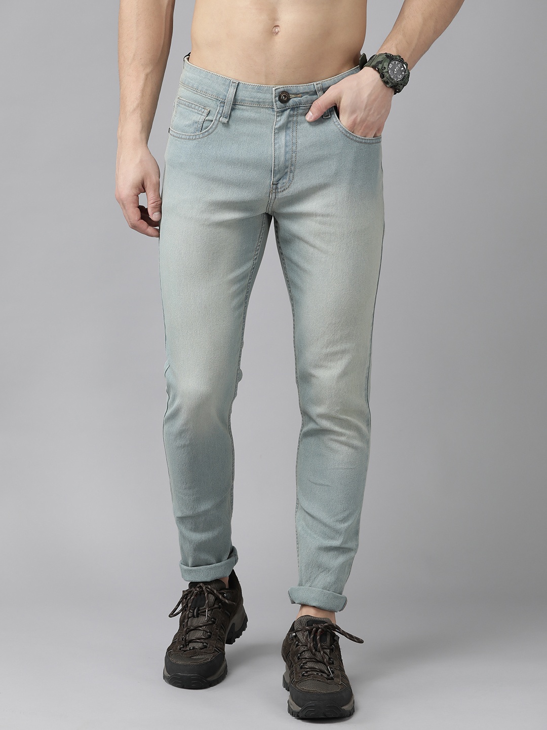 

Roadster Men Blue Slim Tapered Fit Heavy Fade Stretchable Jeans
