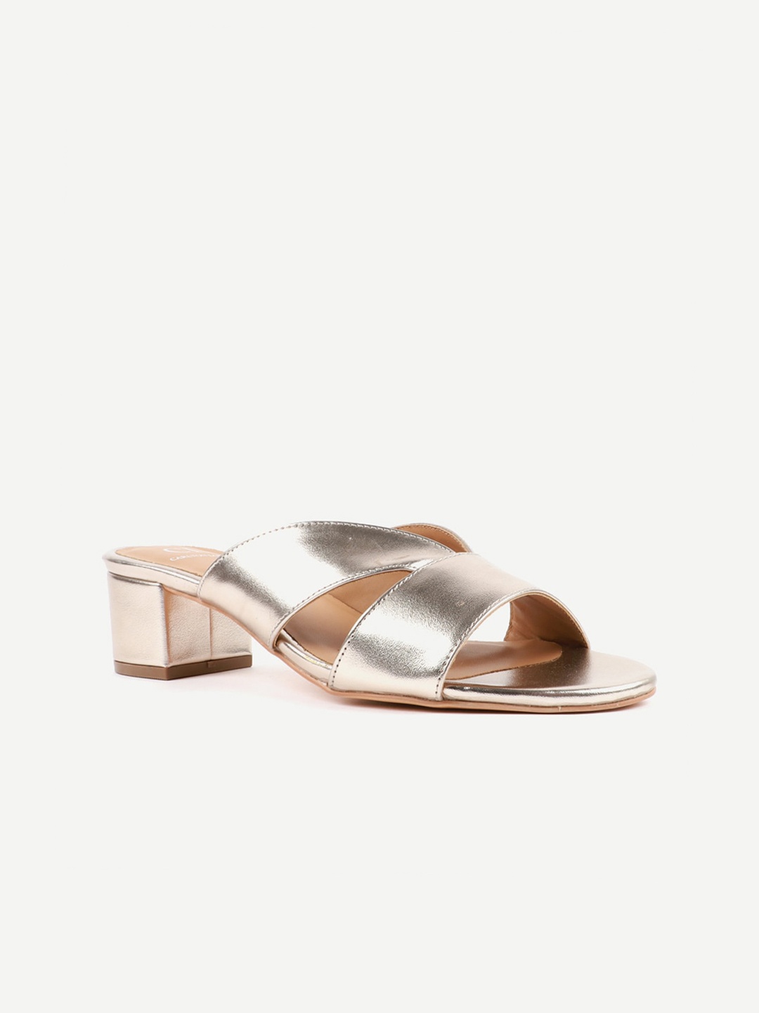 

Carlton London Gold-Toned Block Sandals