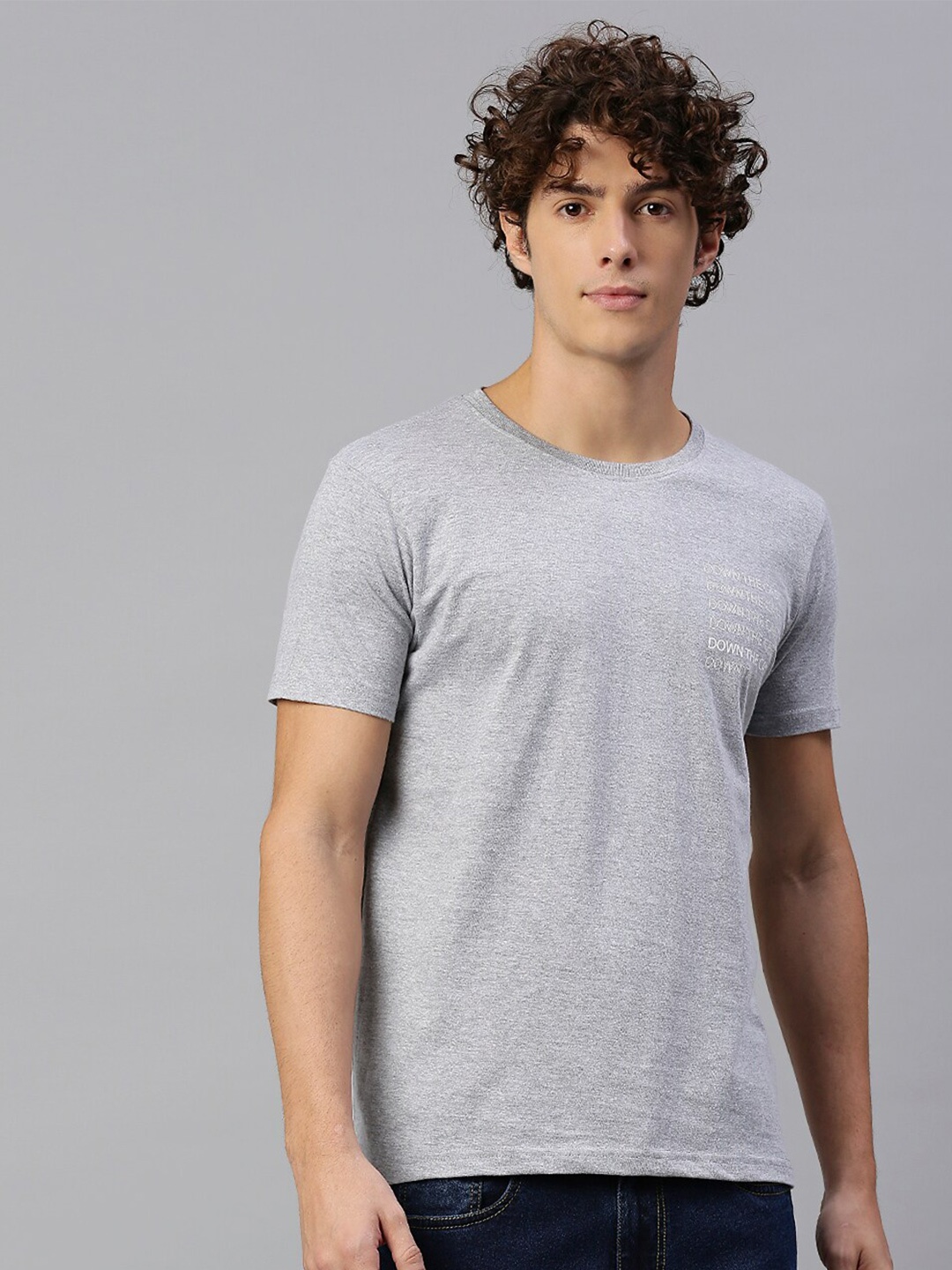 

High Star Men Grey Melange T-shirt