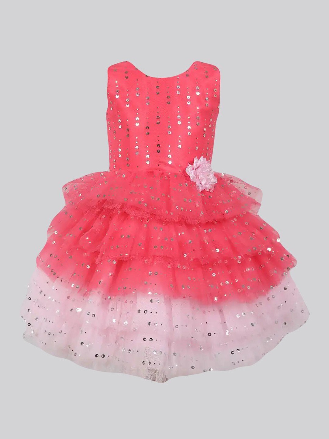 

The Magic Wand Girls Coral Embellished Net Maxi Dress