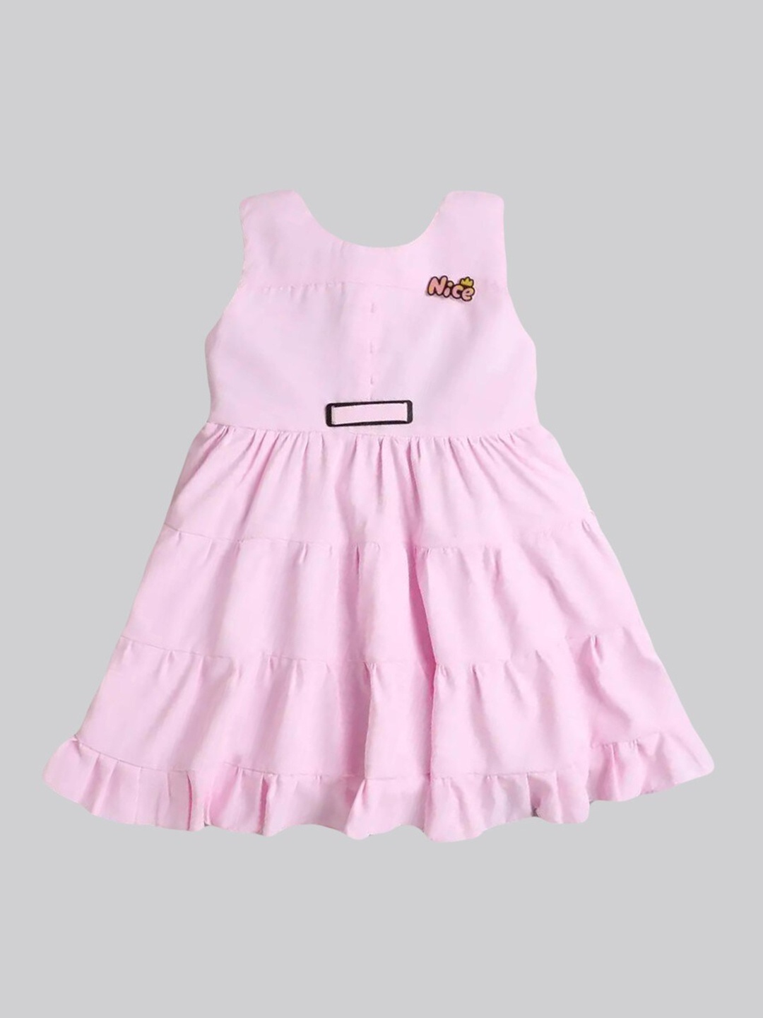 

The Magic Wand Girls Pink Applique Georgette Dress