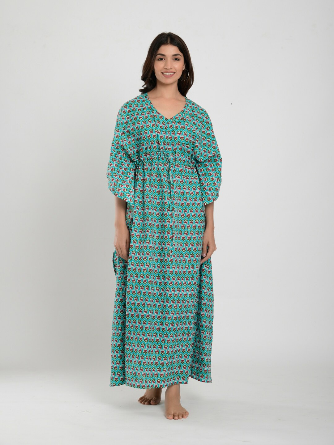 

CRAFIQA Women Sea Green Nightdress