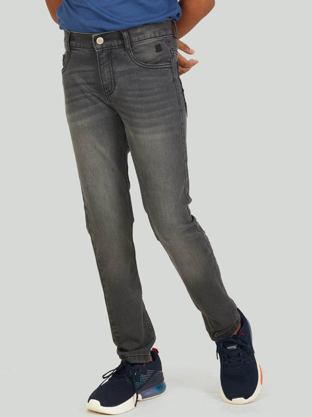 

Zalio Boys Grey Mildly Distressed Light Fade Jeans