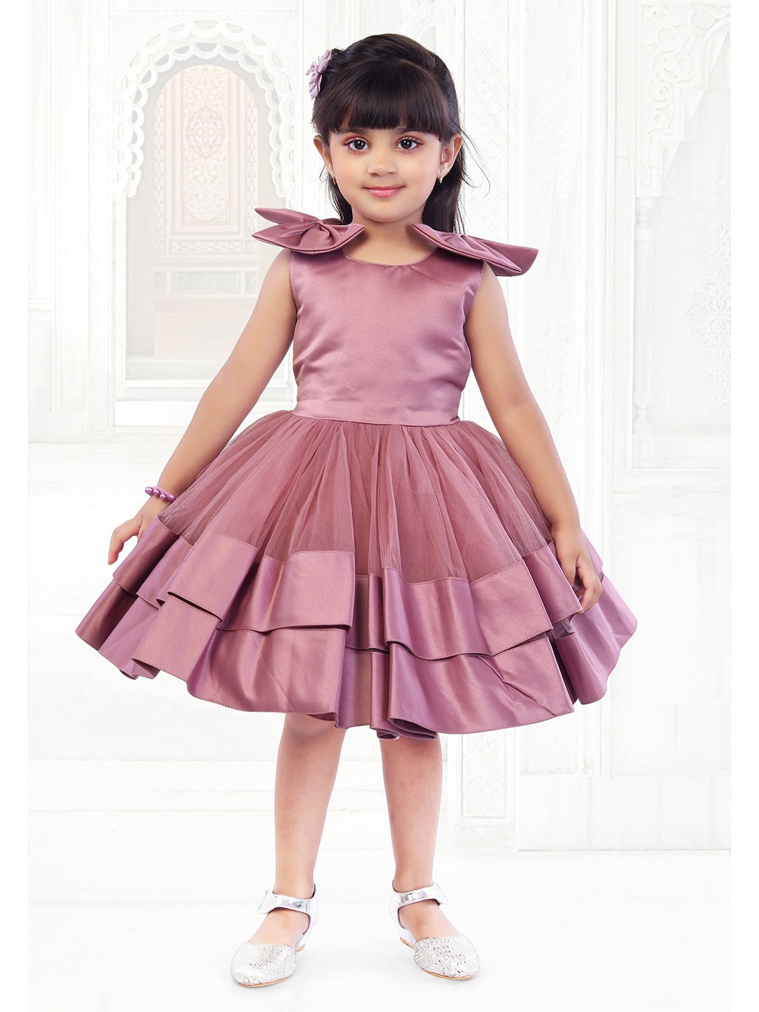 

The Magic Wand Girls Pink Net Dress