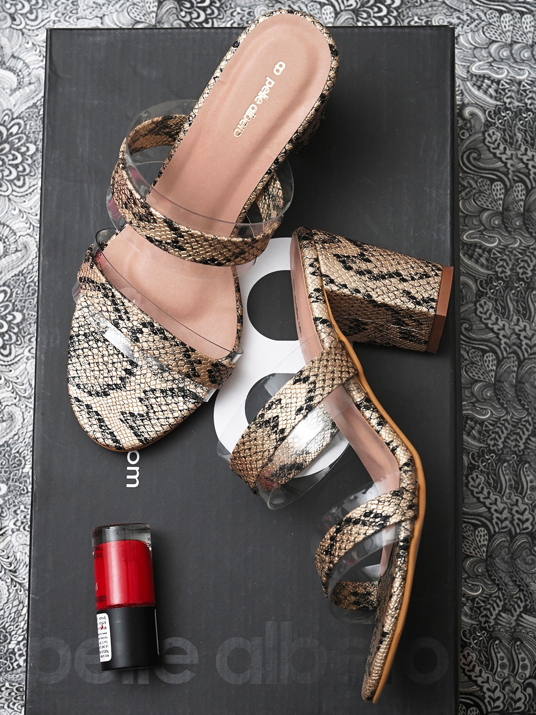 

pelle albero Beige Printed Block