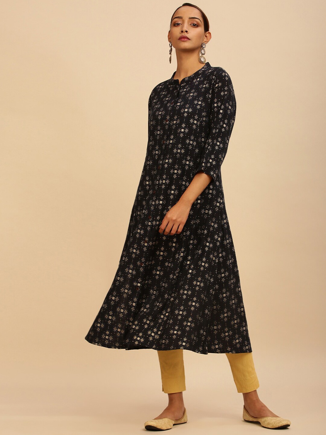 

Soch Women Blue Ethnic Motifs Printed Anarkali Kurta