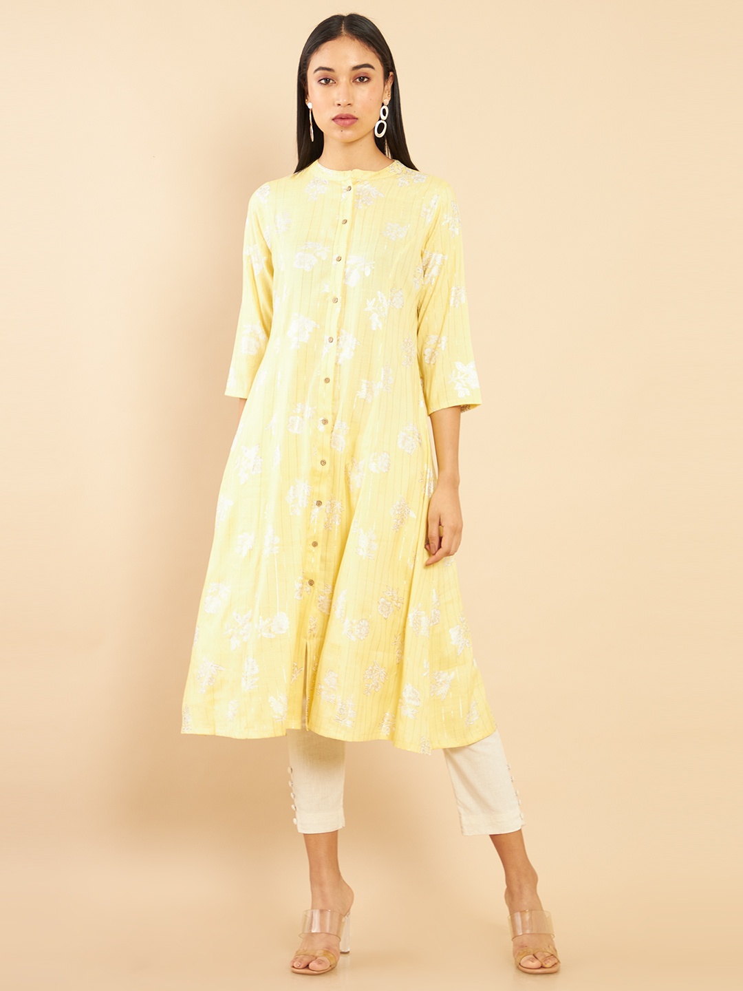 

Soch Women Yellow Ethnic Motifs Printed Kurta