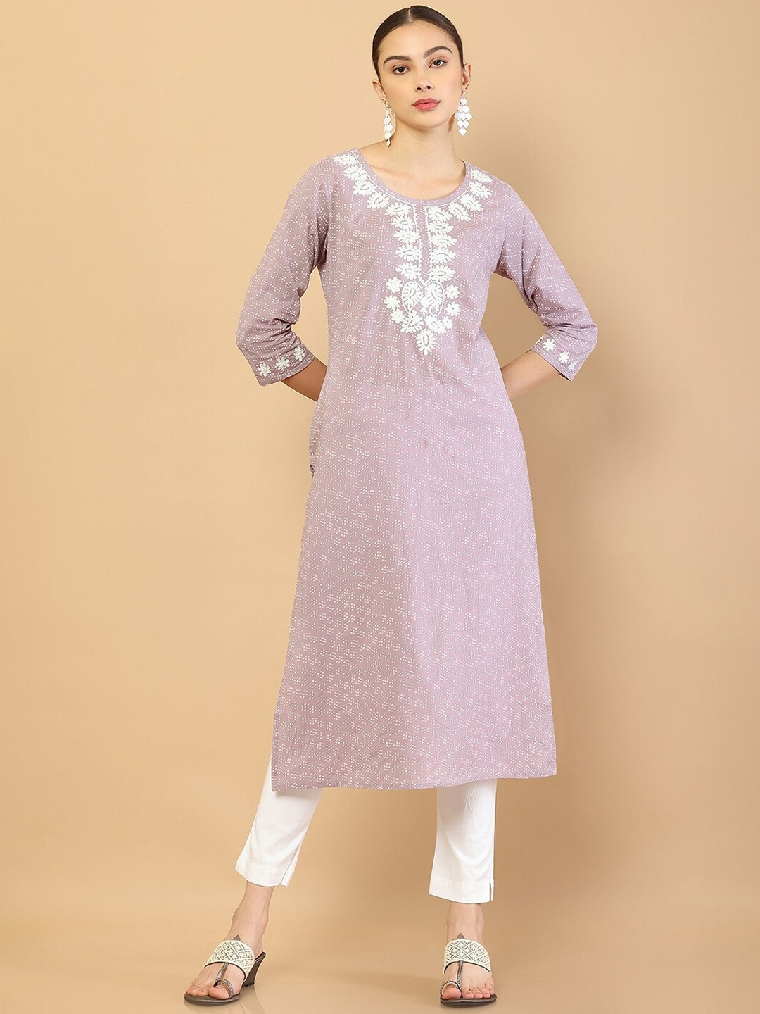 

Soch Women Purple Ethnic Motifs Embroidered Thread Work Kurta