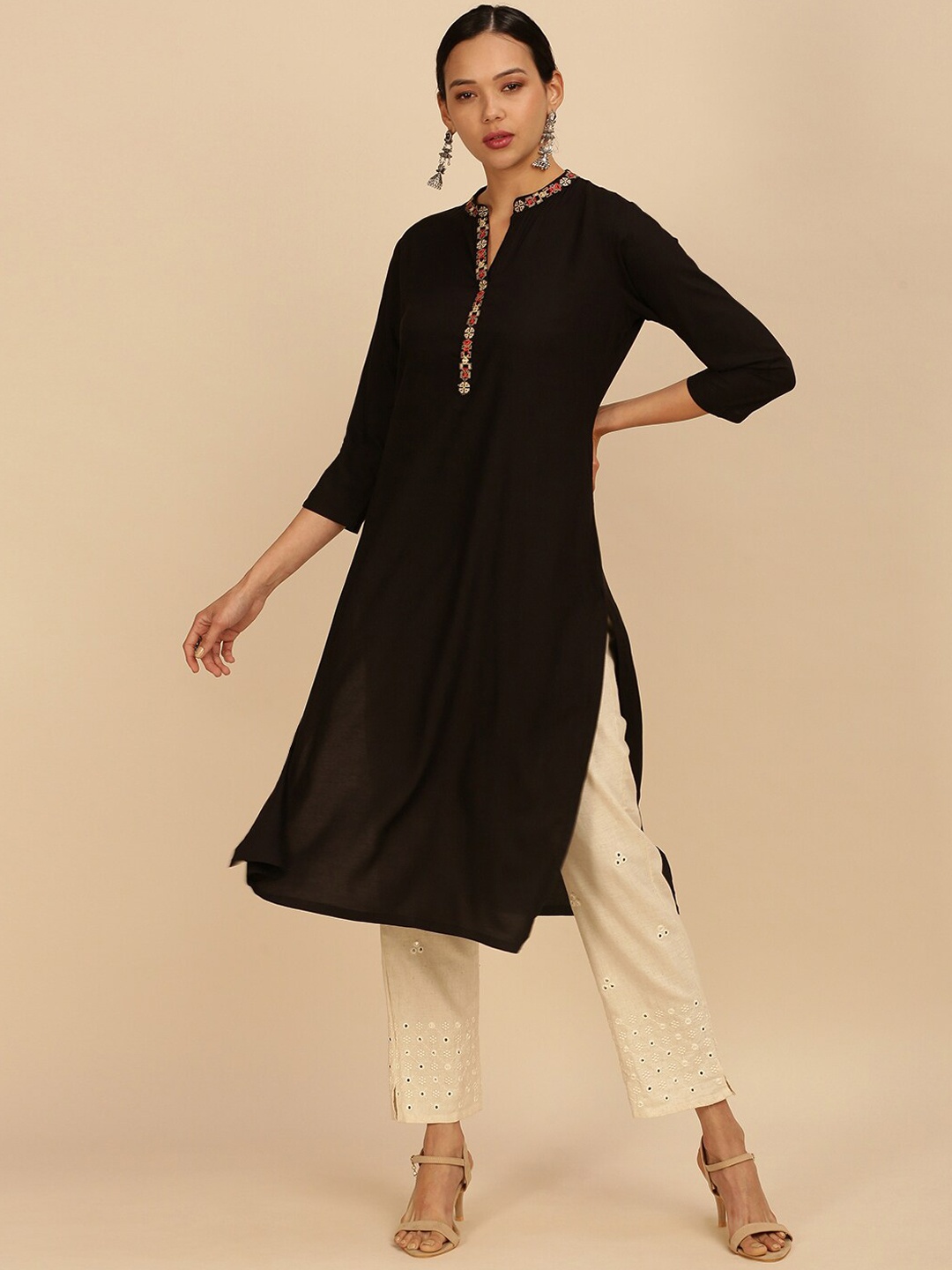 

Soch Women Black Thread Work Kurta