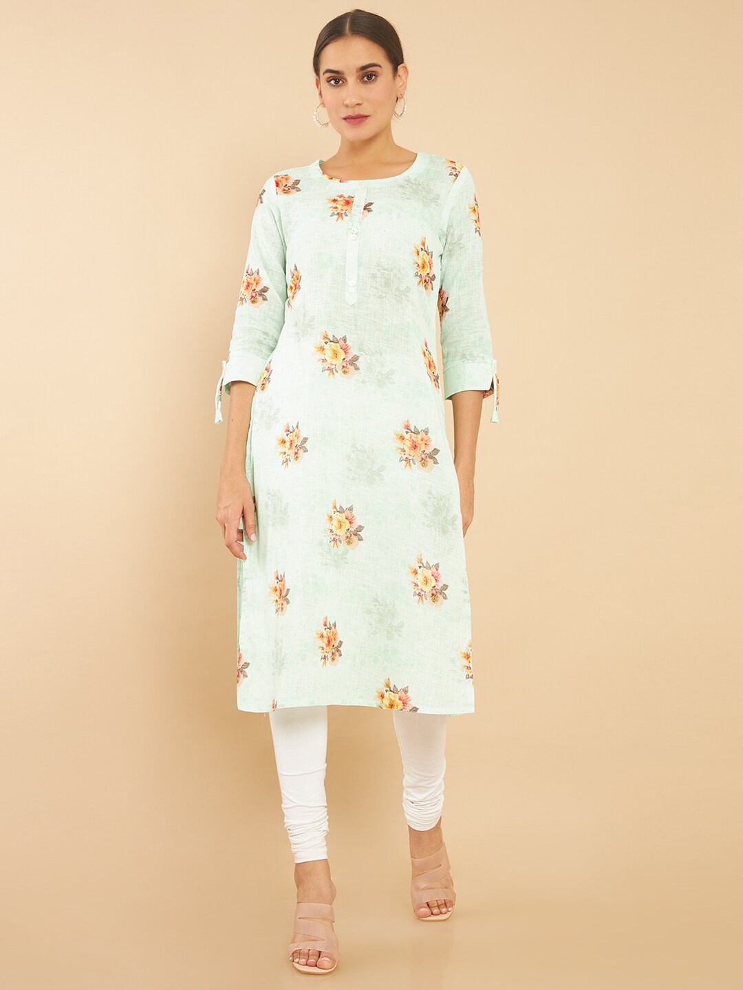 

Soch Women Green Floral Printed Kurta