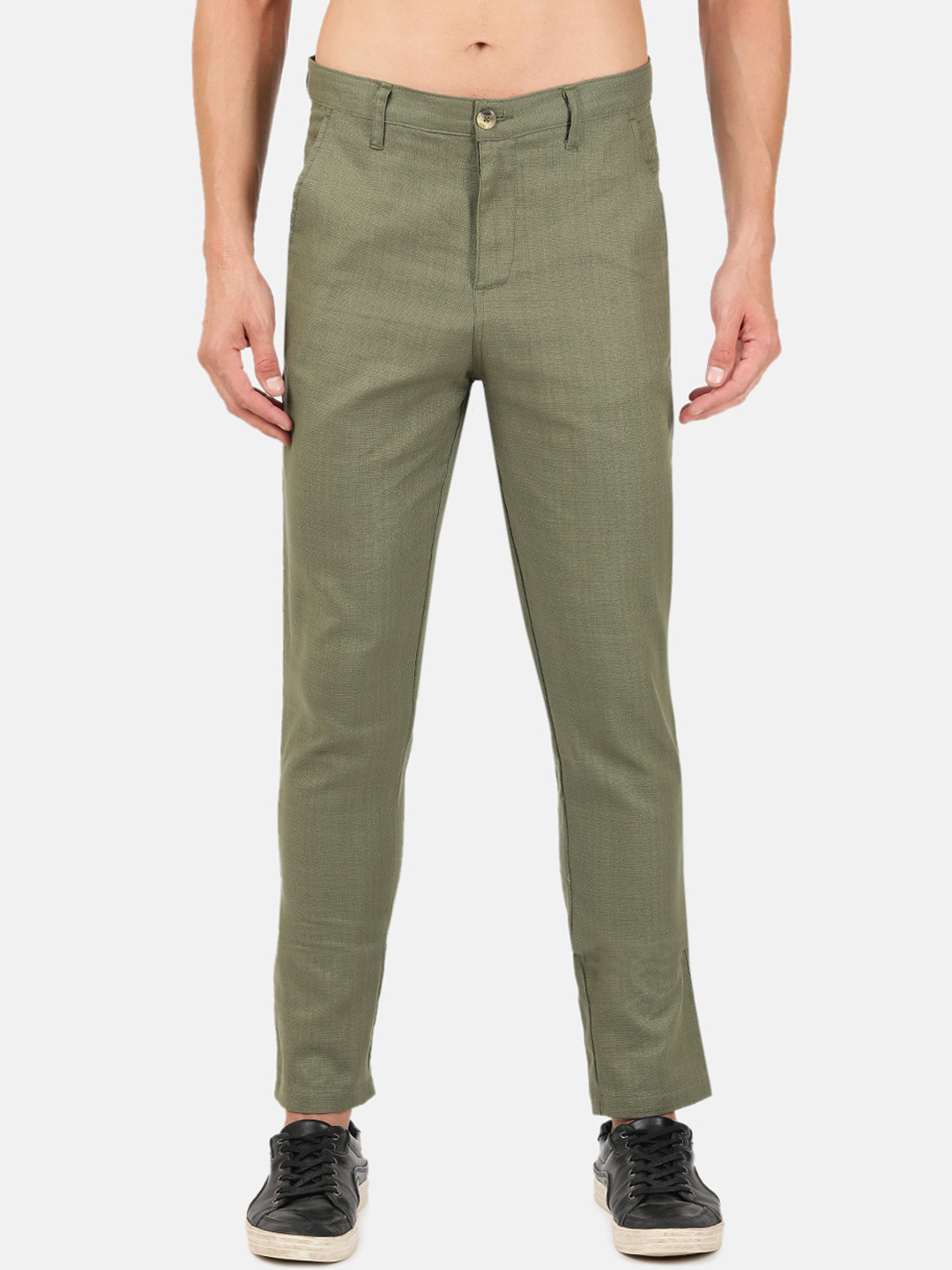 

MASH UNLIMITED Men Olive Green Trousers