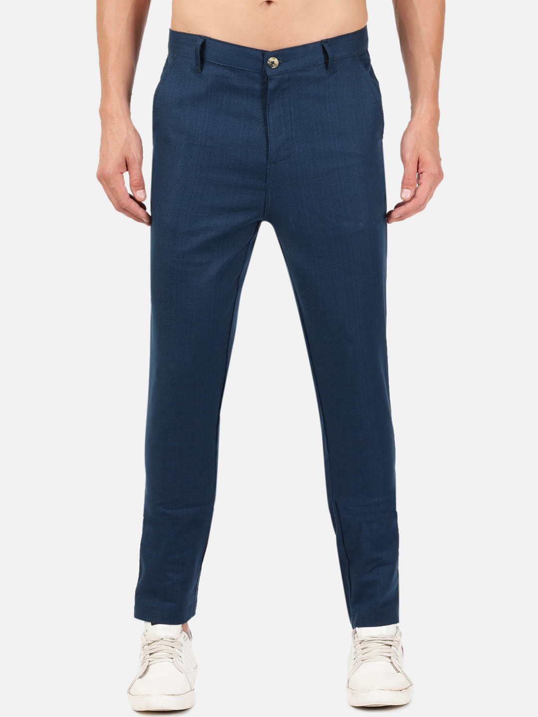 

MASH UNLIMITED Men Blue Cotton Chinos Trousers