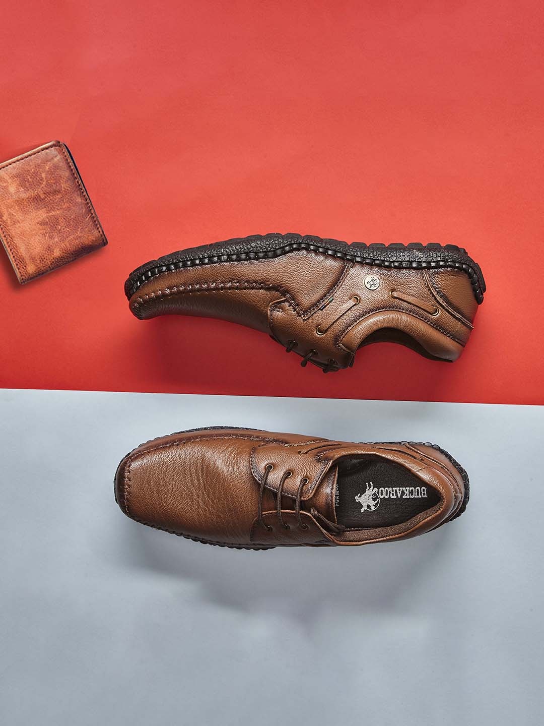 

Buckaroo Men Brown Textured Leather Derbys