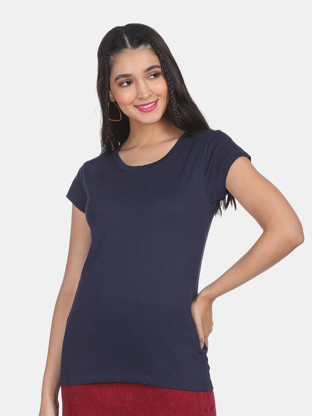 

Sugr Women Navy Blue T-shirt