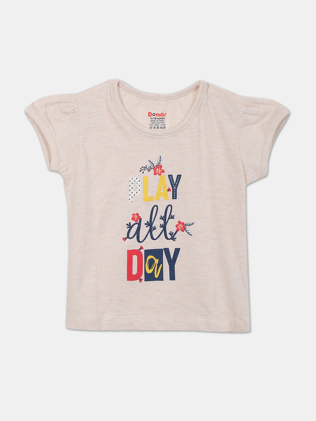 

Donuts Girls Grey Printed T-shirt