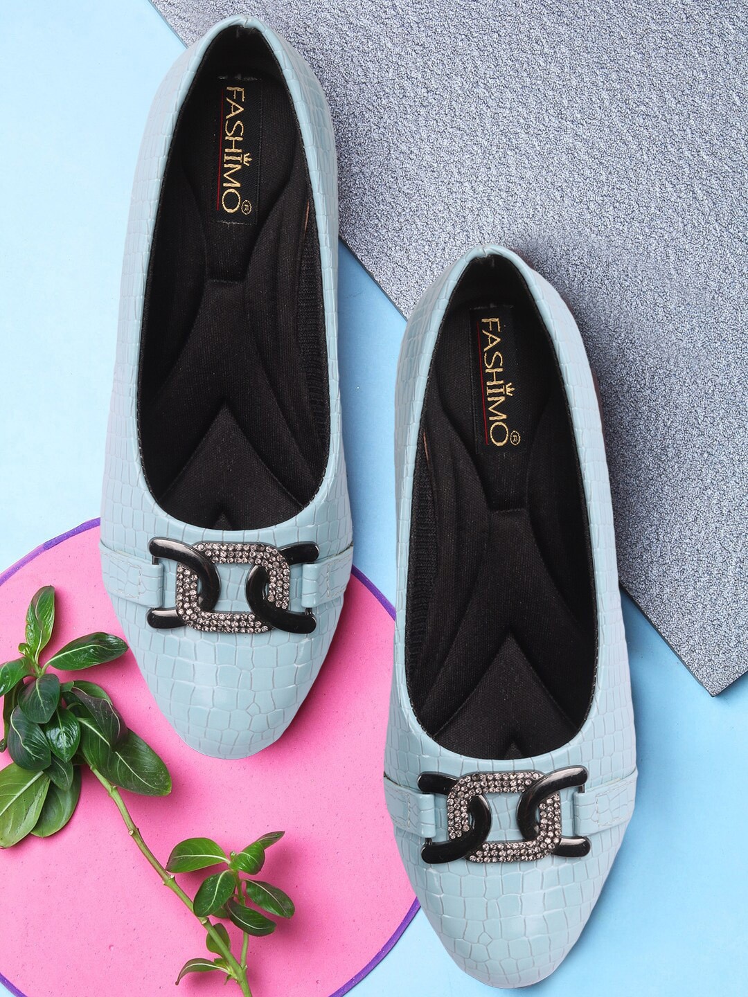 

FASHIMO Blue Embellished Block with Bows