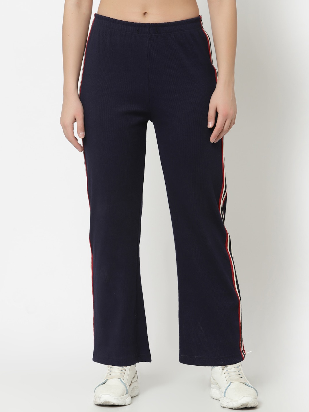 

Club York Women Navy Blue Striper Track Pants