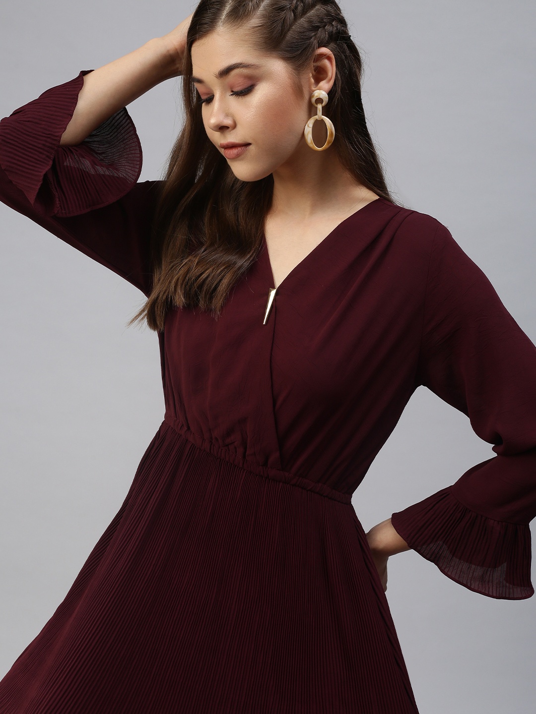 

SHOWOFF Women Burgundy Wrap Dress