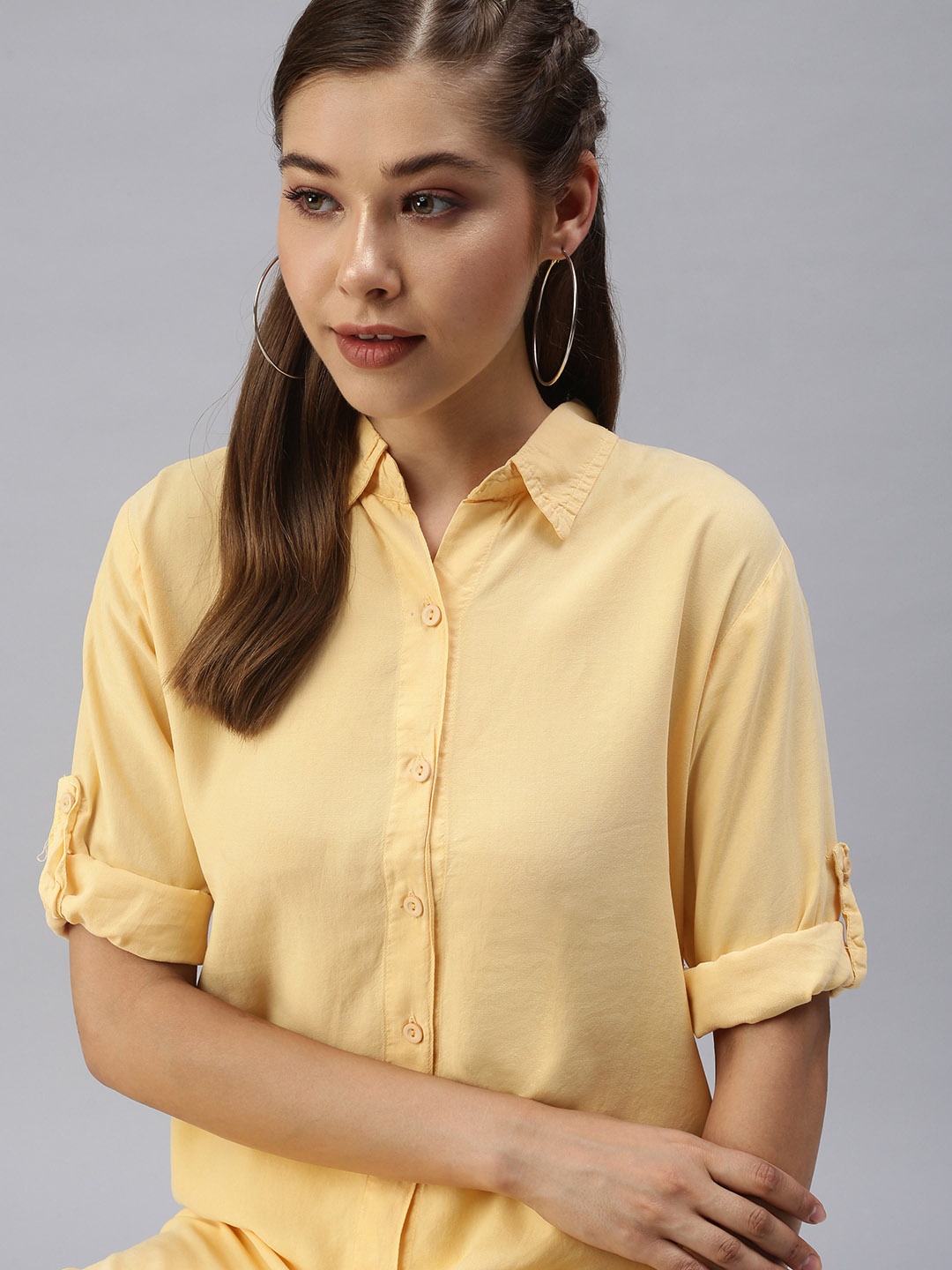 

SHOWOFF Mustard Yellow Shirt Dress