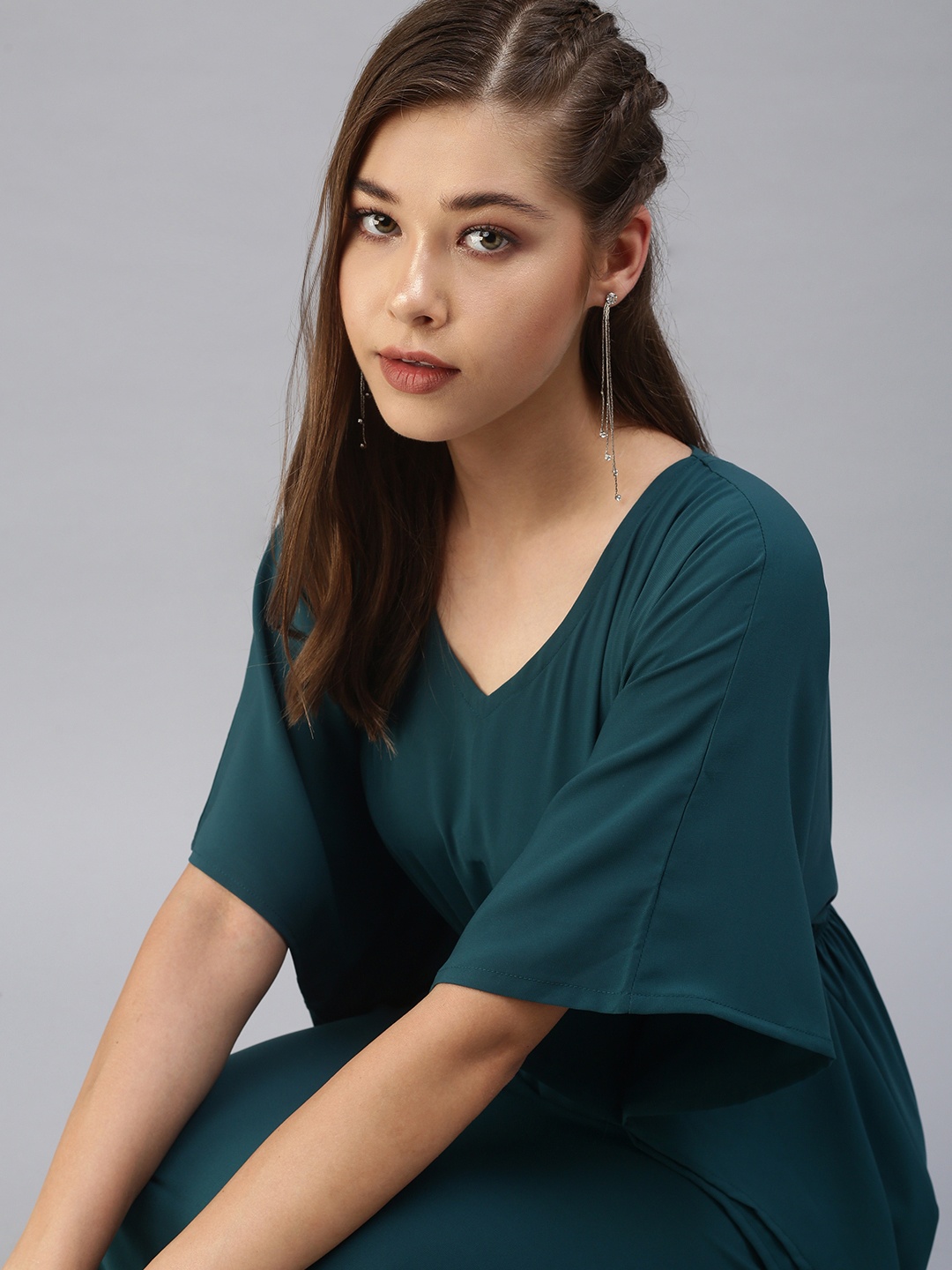 

SHOWOFF Women Green Crepe Kaftan Dress