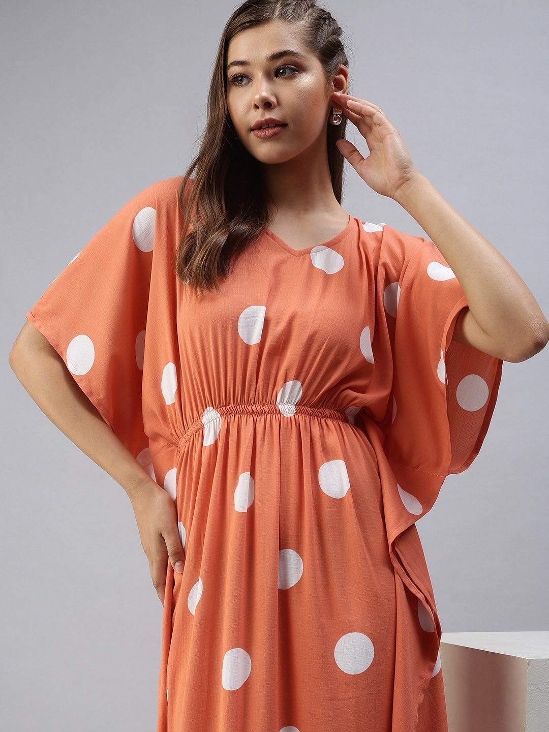 

SHOWOFF Women Orange Crepe Kaftan Dress
